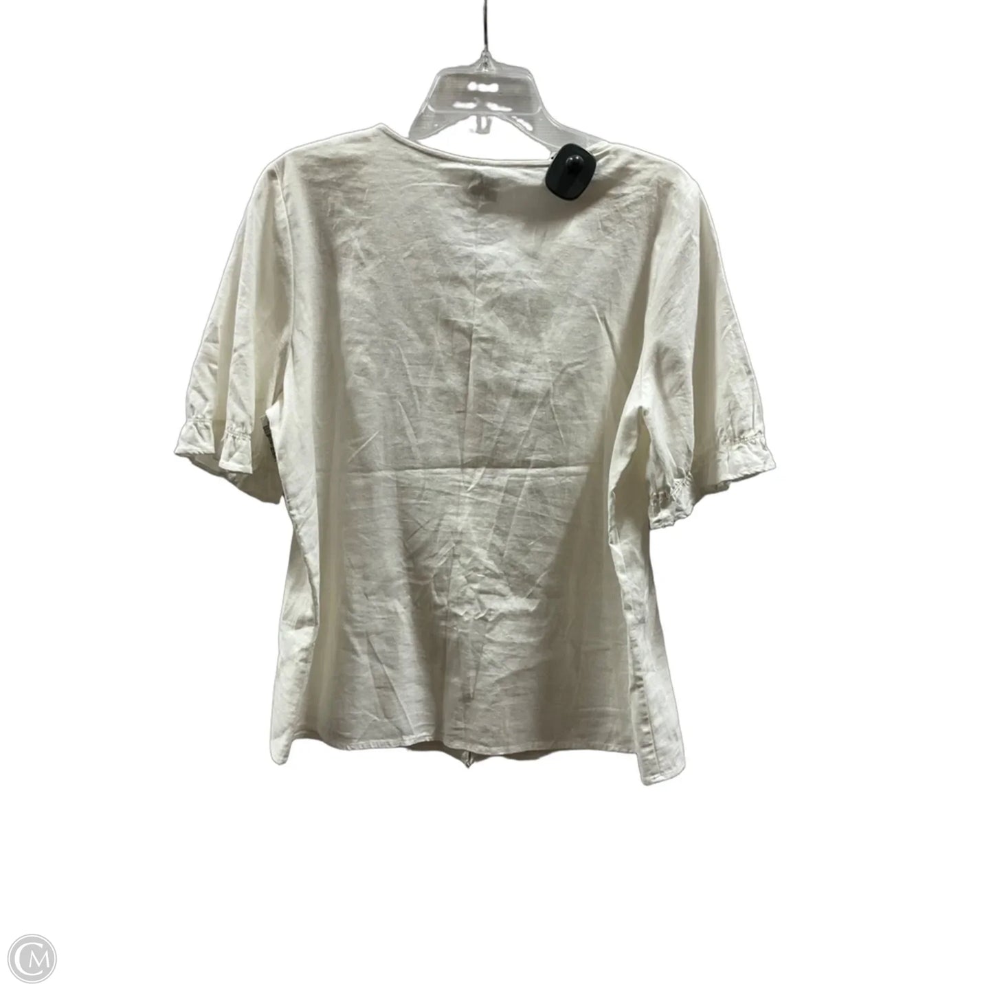 Top Short Sleeve By Anne Klein In Cream, Size: L