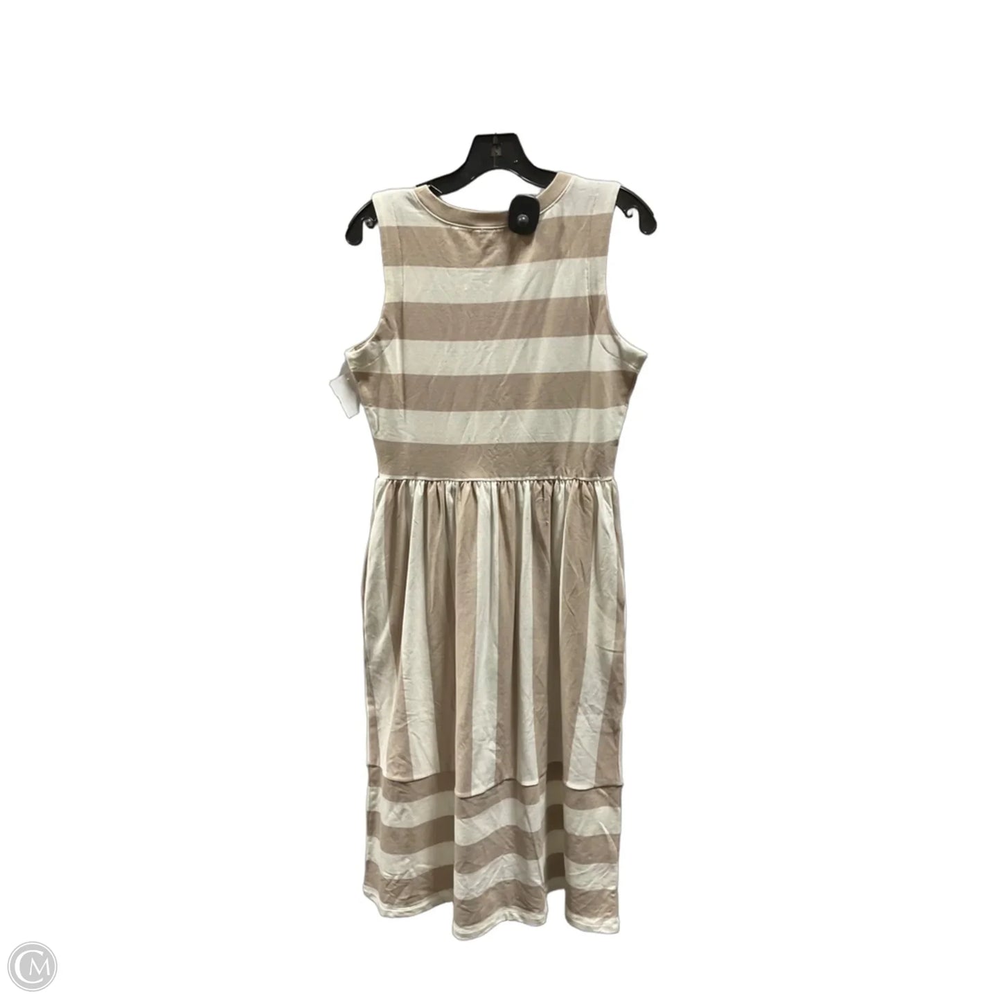 Dress Casual Maxi By Maurices In Tan & White, Size: S