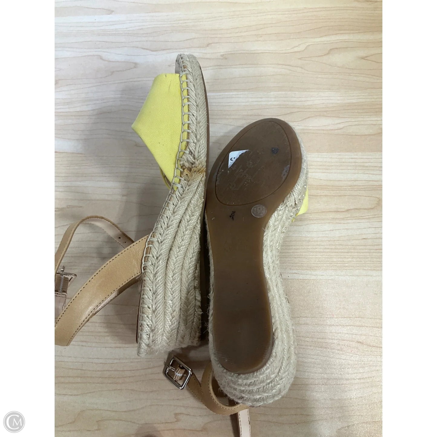 Sandals Heels Wedge By Alex Marie In Yellow, Size: 7