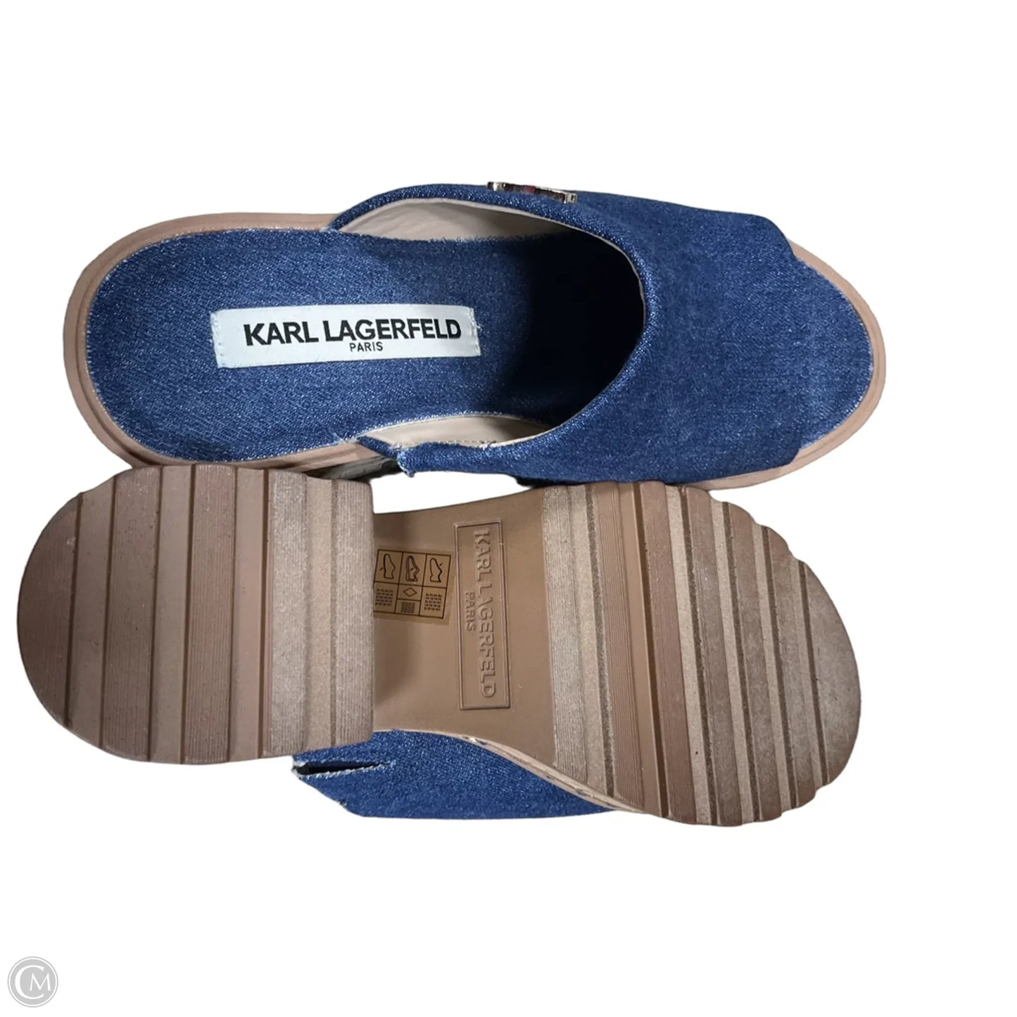 Sandals Designer By Karl Lagerfeld In Blue, Size: 6