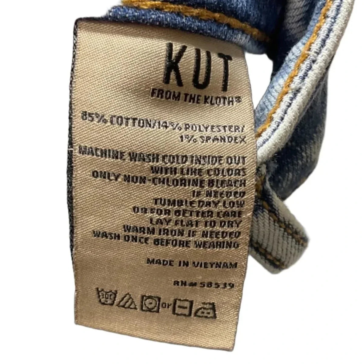 Jeans Straight By Kut In Blue, Size: 14