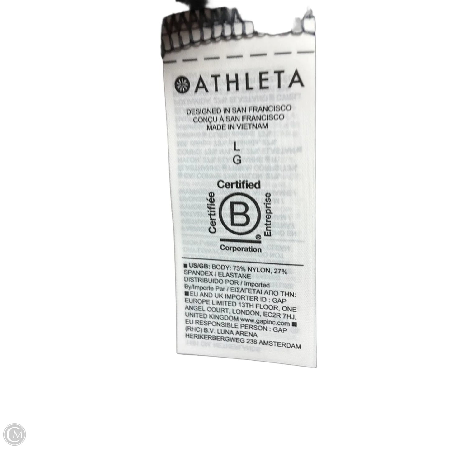 Athletic Top Short Sleeve By Athleta In Grey, Size: L