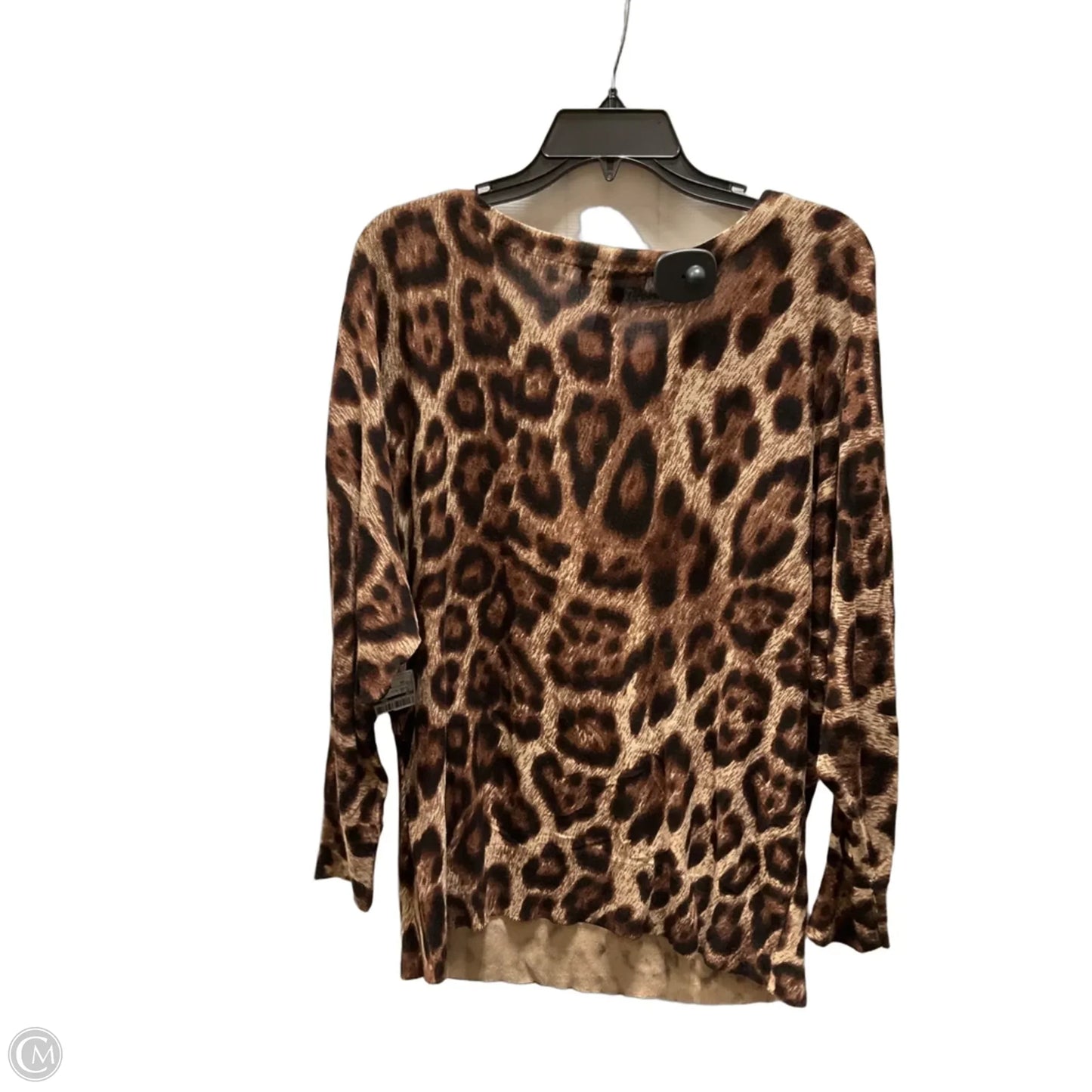Top Long Sleeve By Inc In Leopard Print, Size: 2x