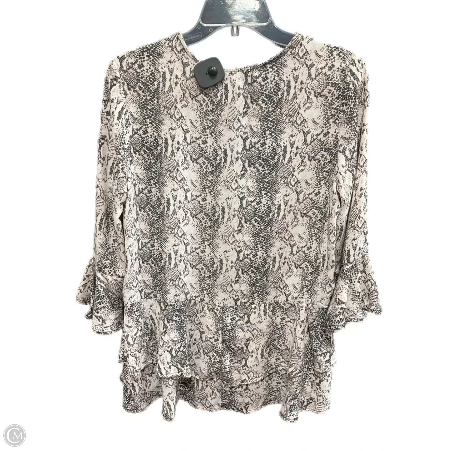 Top 3/4 Sleeve By Ophelia Roe In Snakeskin Print, Size: S