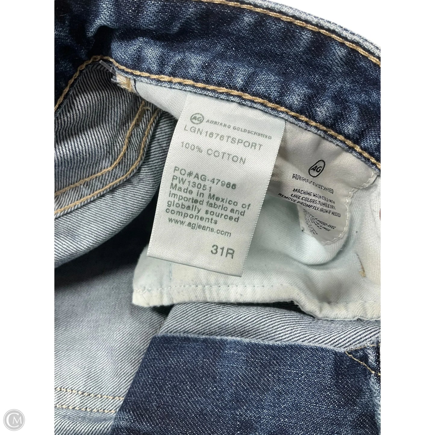 Jeans Boot Cut By Adriano Goldschmied In Blue Denim, Size: 8