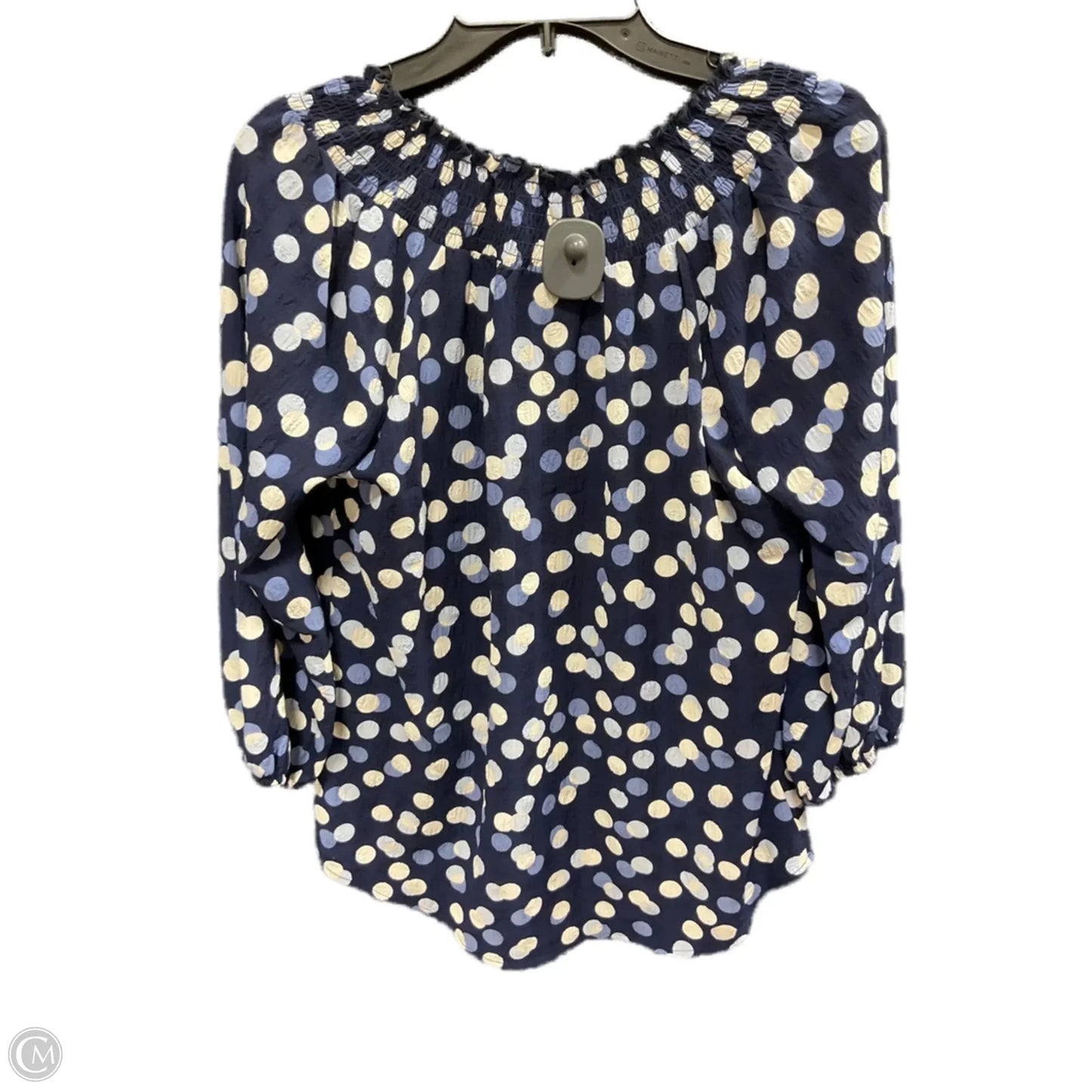 Top Long Sleeve By Bobeau In Polkadot Pattern, Size: S