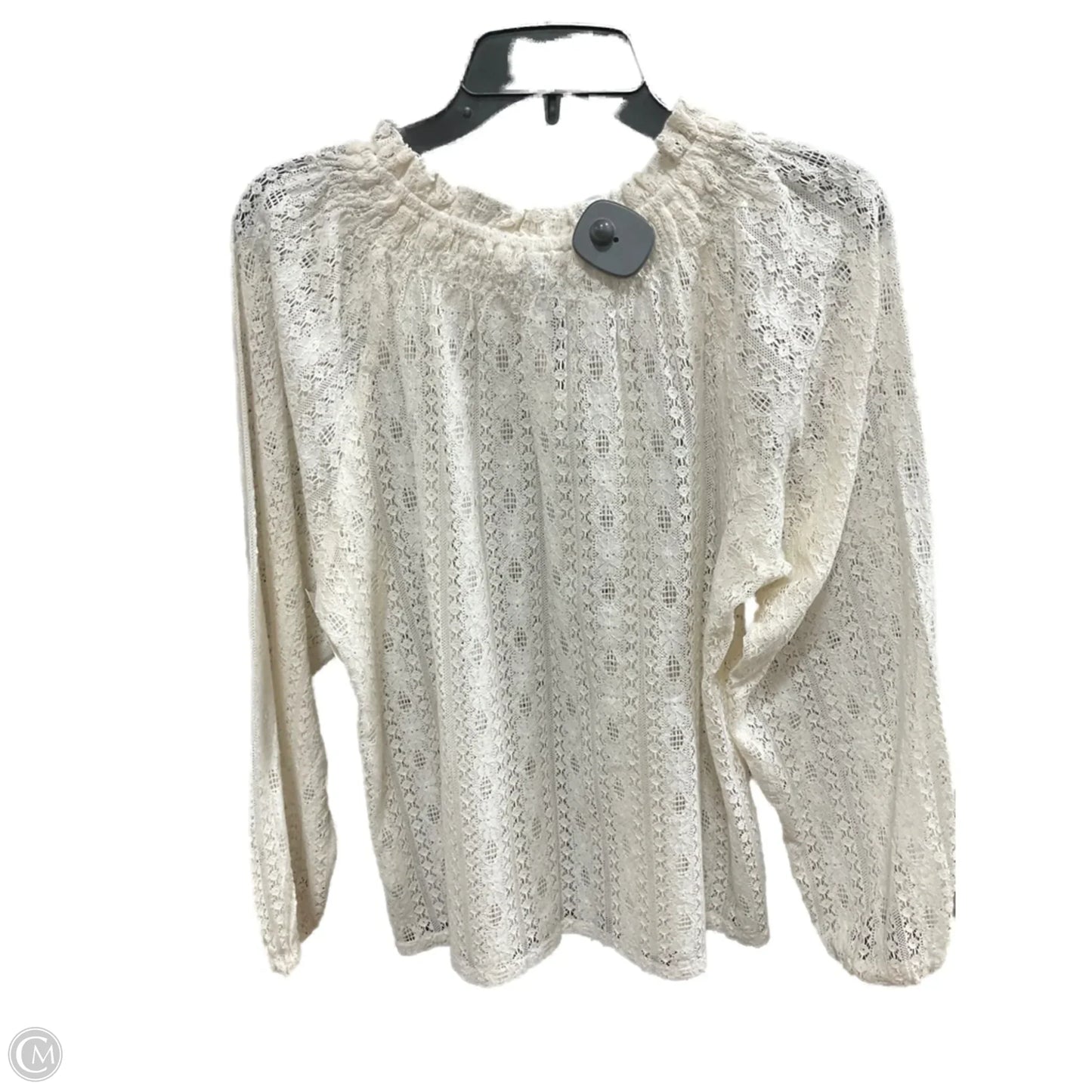 Top Long Sleeve By Old Navy In Cream, Size: M