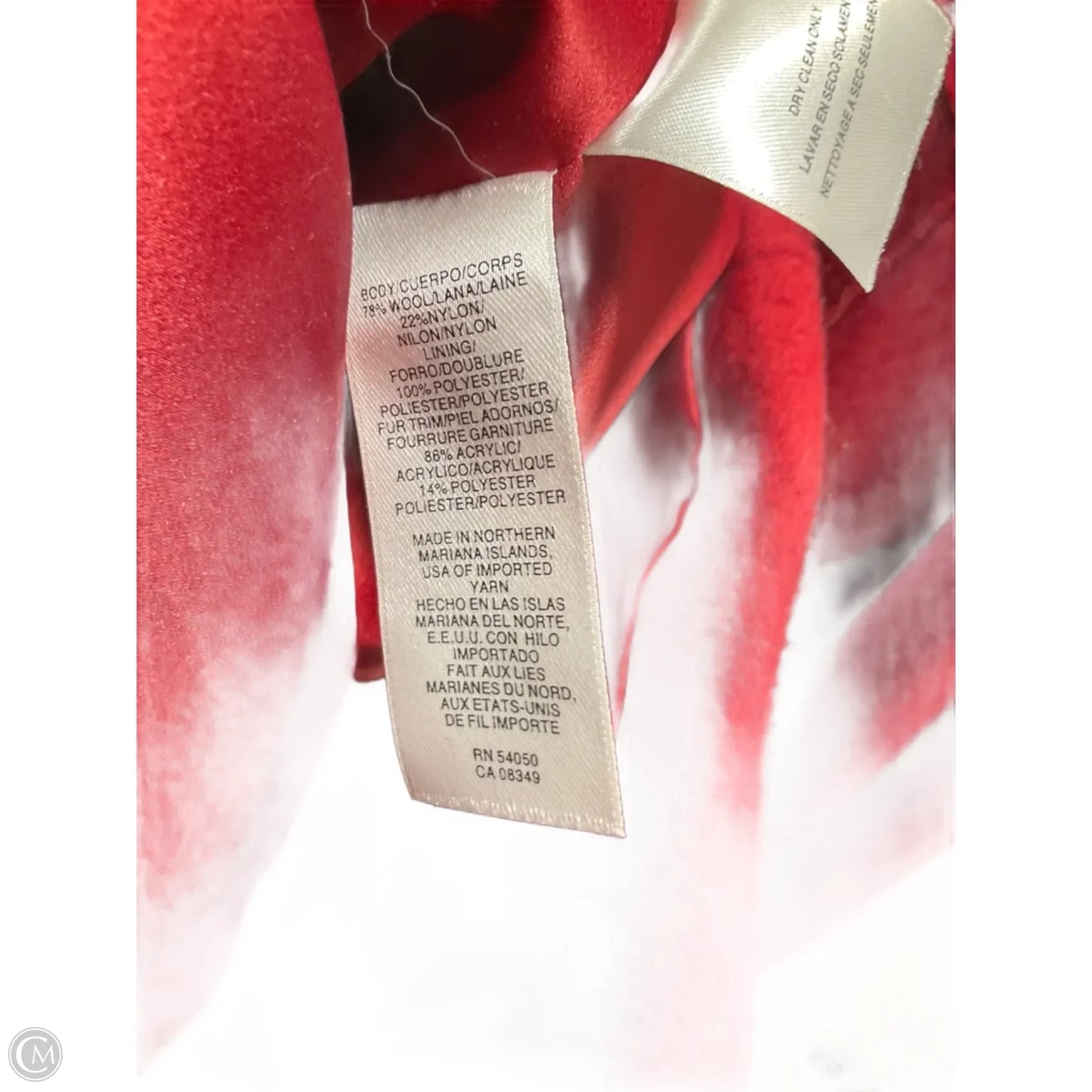 Coat Peacoat By Jones New York In Red, Size: Xl