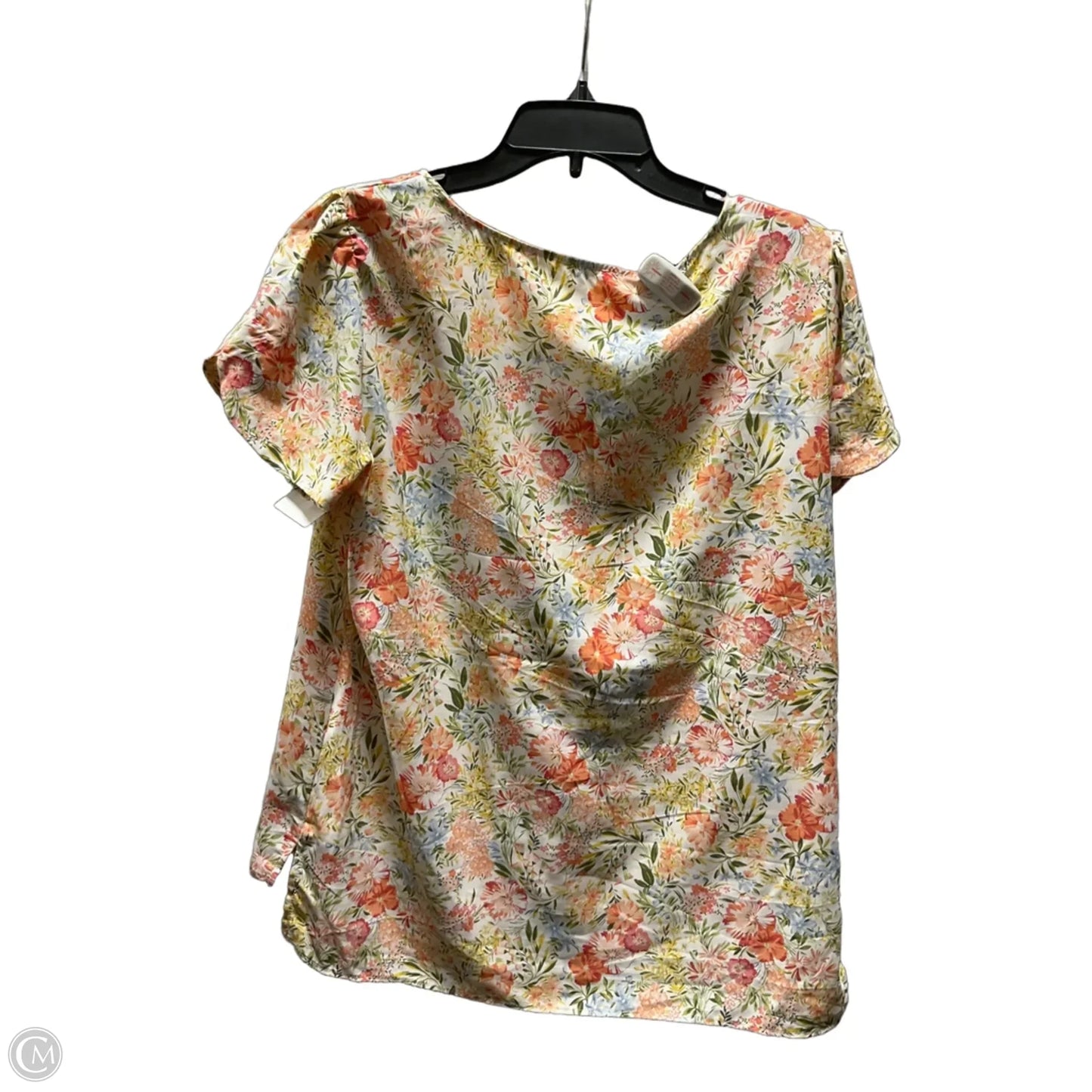 Top Short Sleeve By Les Amis In Orange & Yellow, Size: M