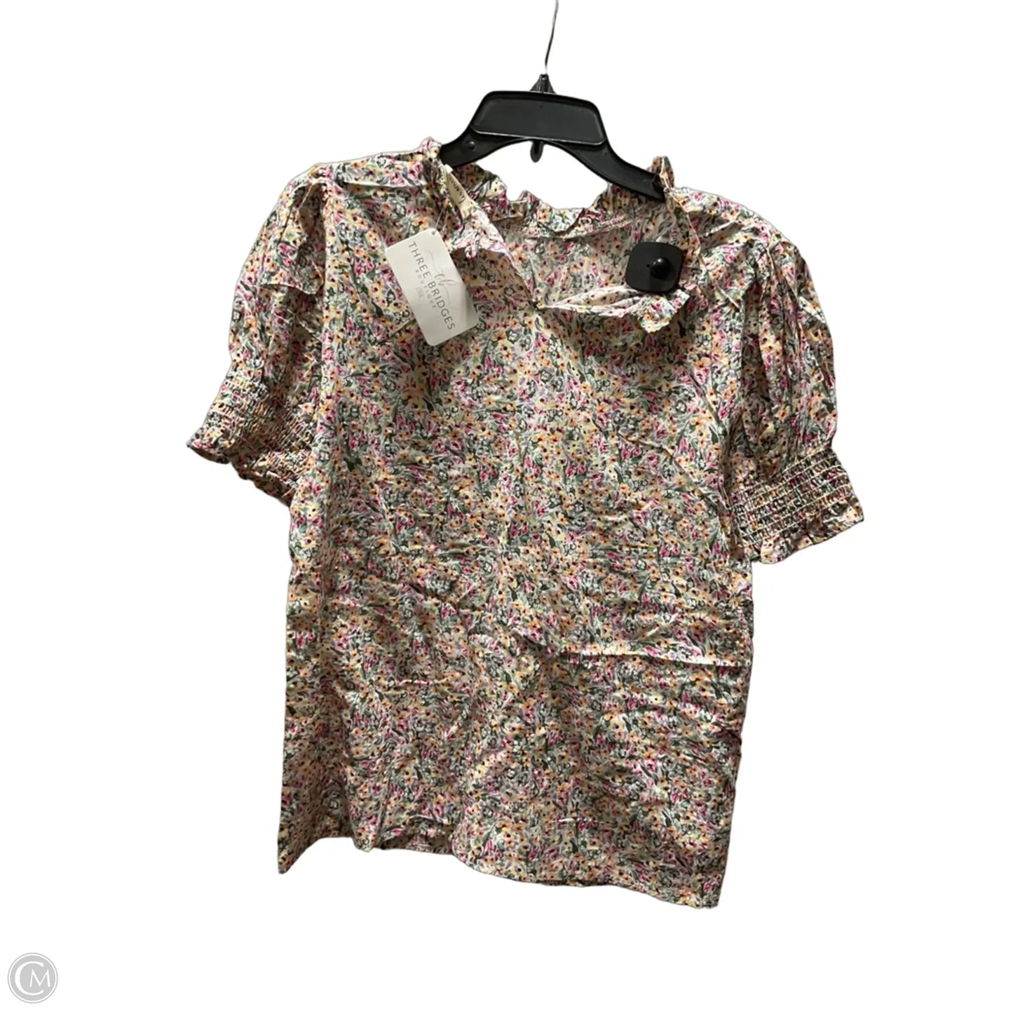 Top Short Sleeve By Les Amis In Floral Print, Size: L