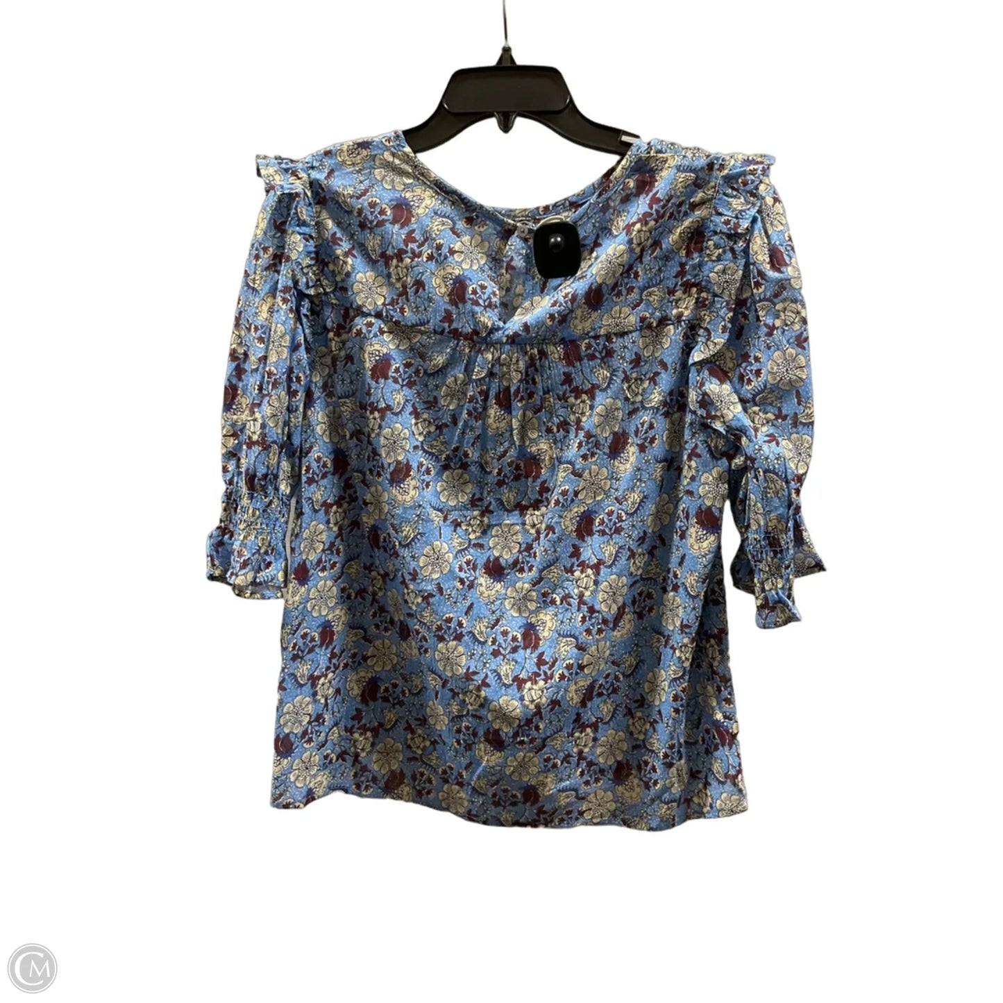 Top Short Sleeve By Loft In Blue, Size: M