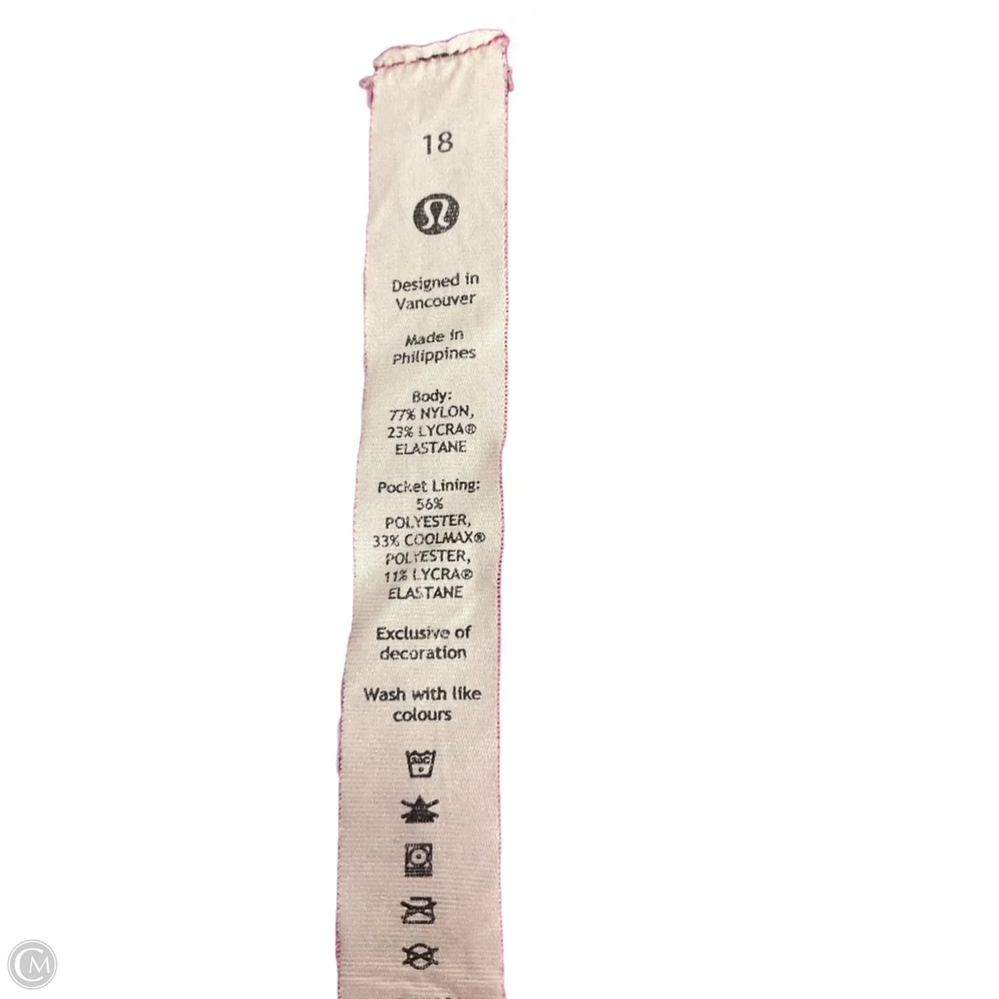 Athletic Leggings By Lululemon In Pink, Size: 18