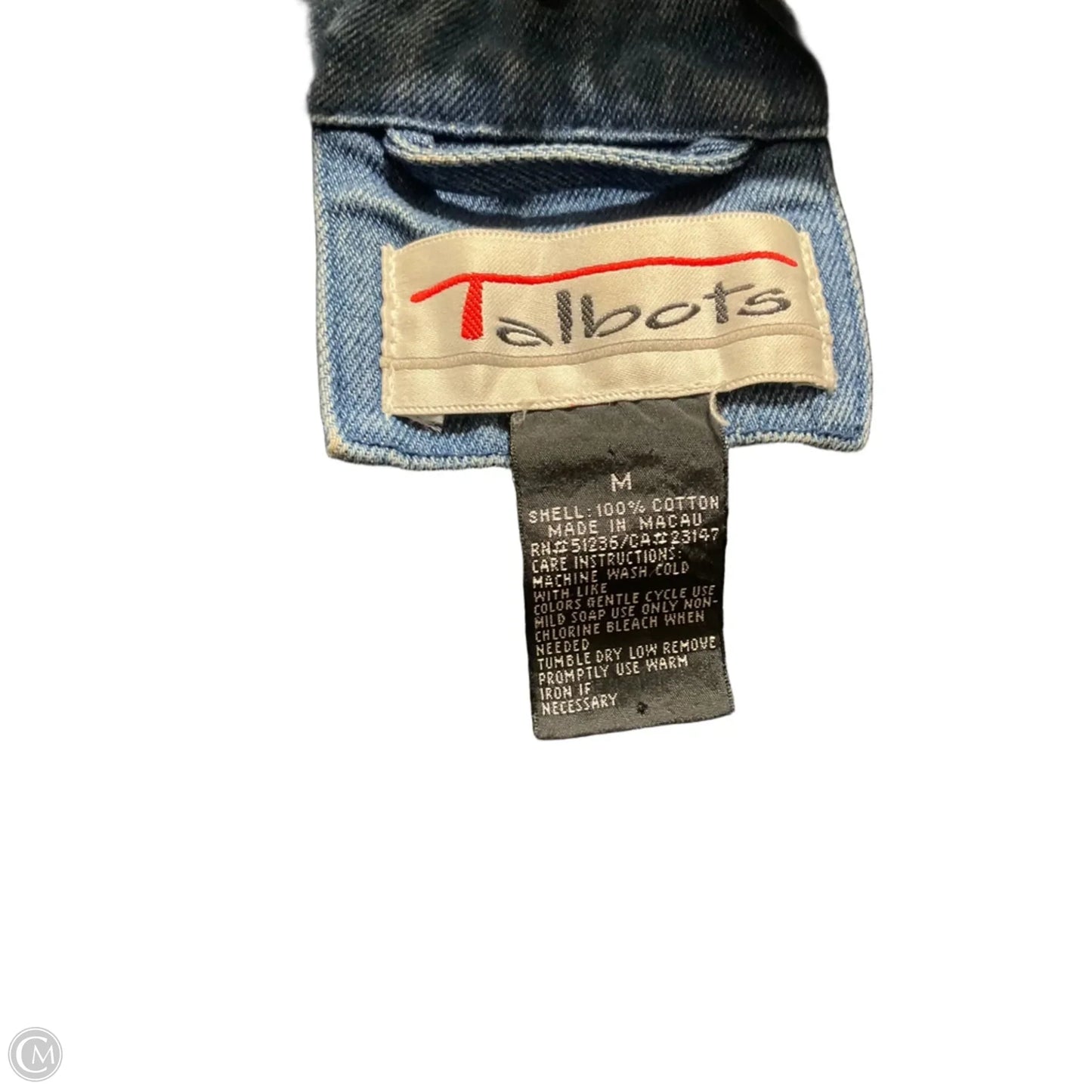 Jacket Denim By Talbots In Blue Denim, Size: M