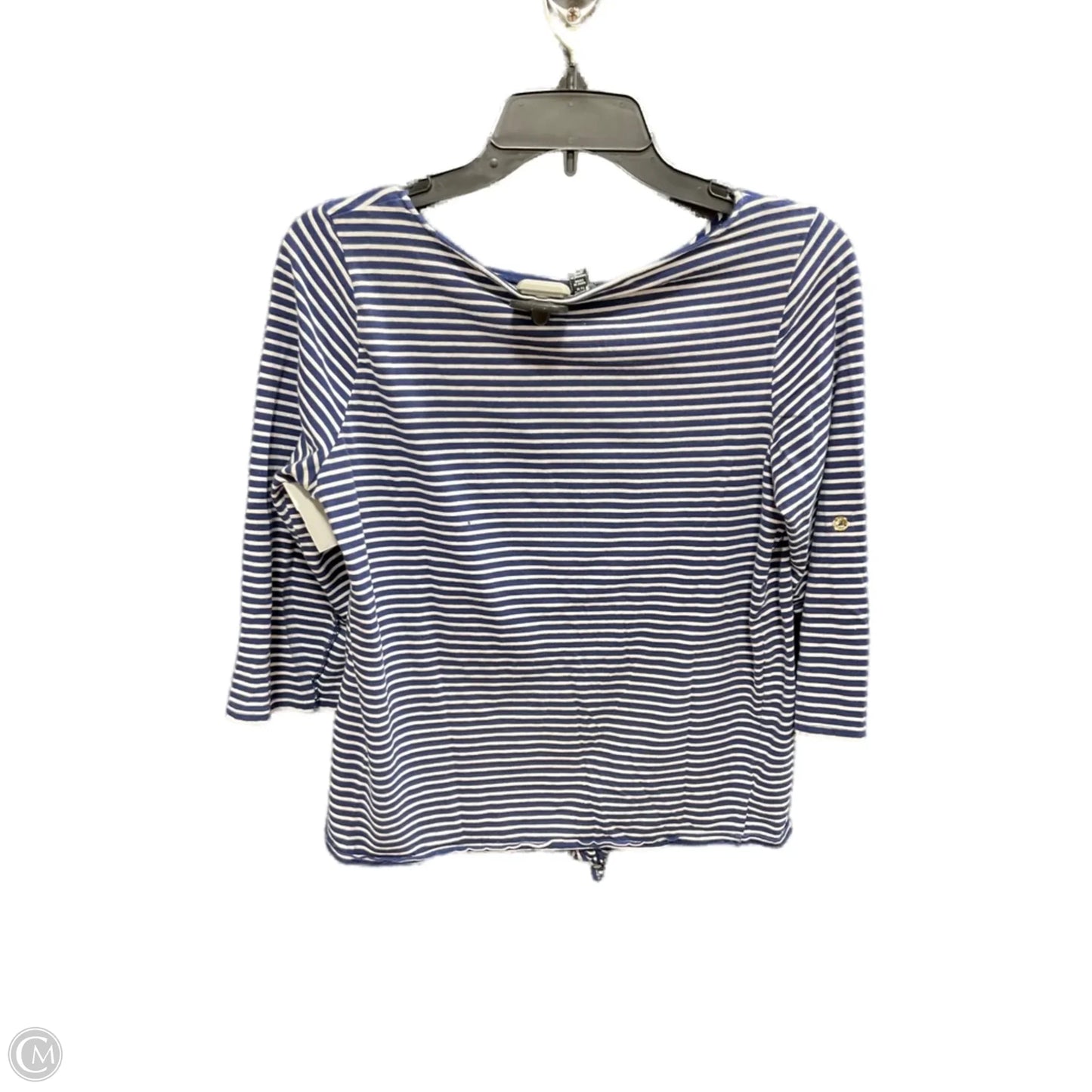 Top 3/4 Sleeve By Jones New York In Striped Pattern, Size: M