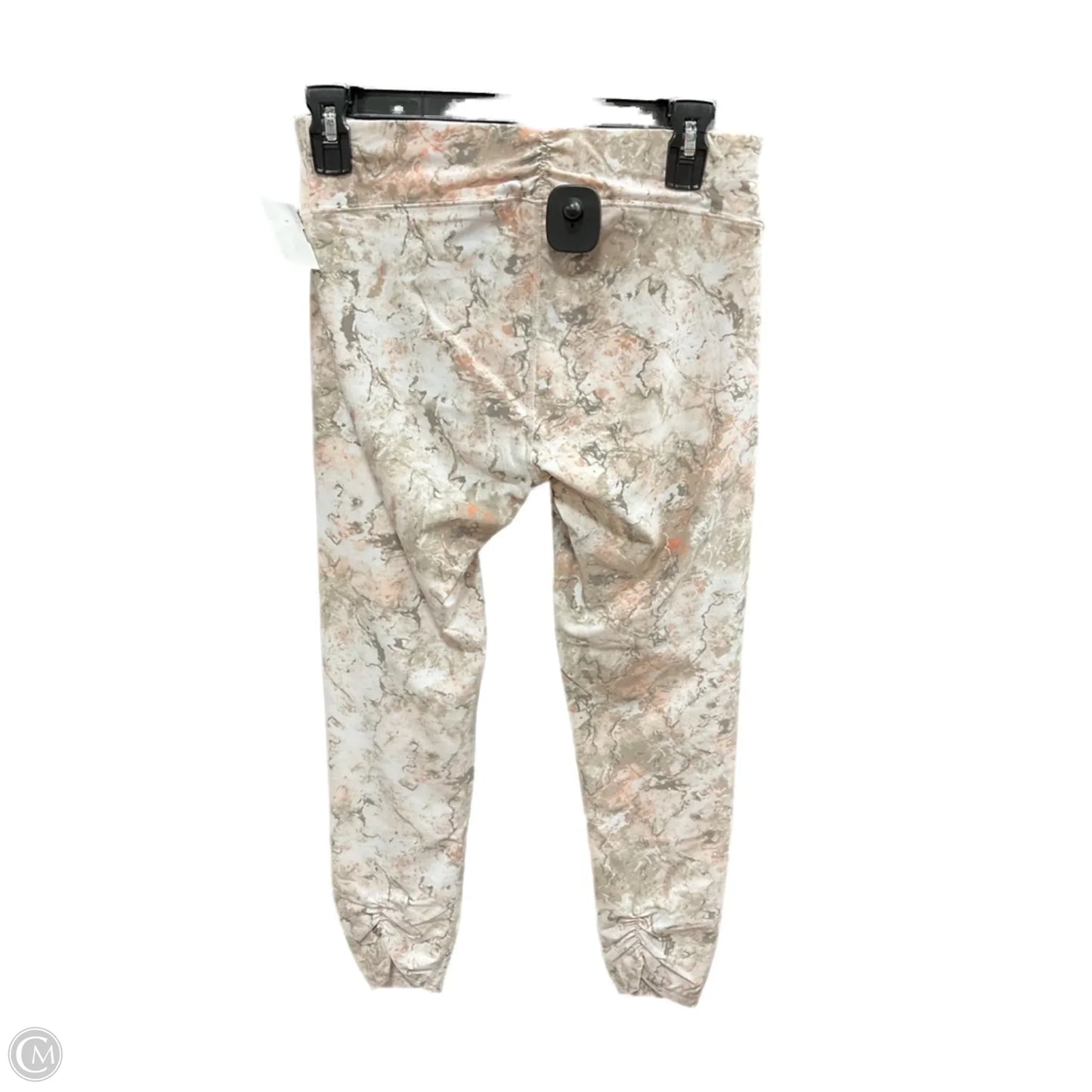 Athletic Leggings By Calvin Klein Performance In Orange & Tan, Size: M