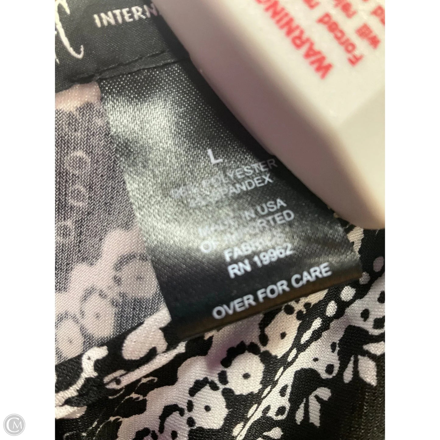 Top Long Sleeve By Inc In Black & White, Size: L