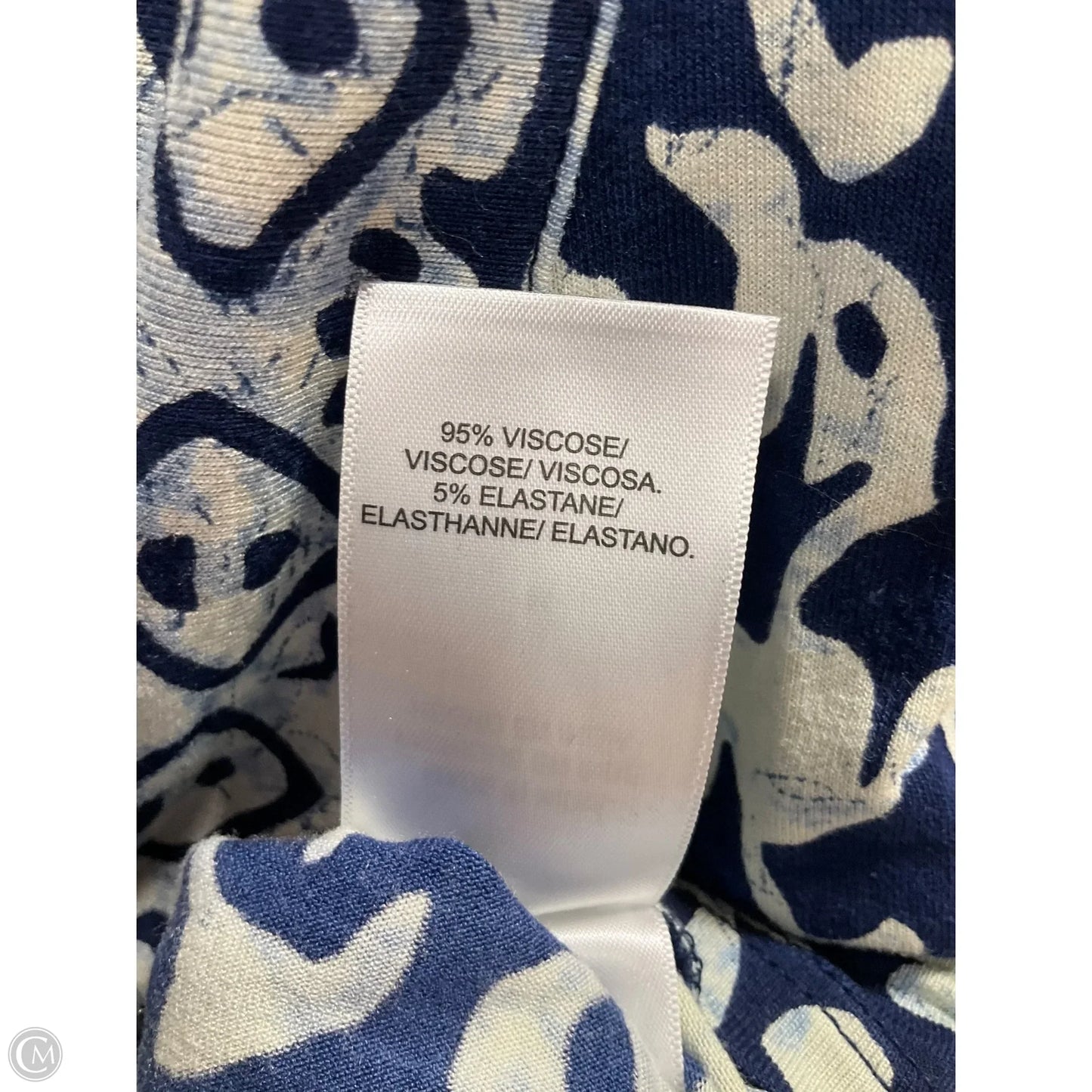 Top Long Sleeve By Lucky Brand In Blue & White, Size: M