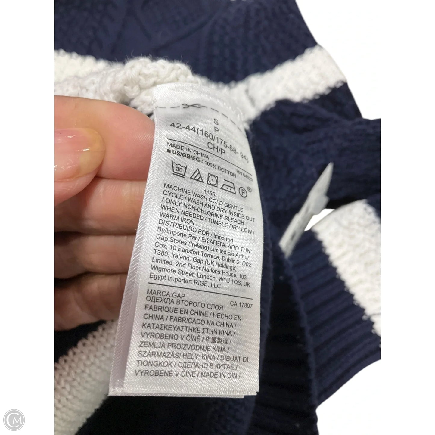 Sweater By Gap In Striped Pattern, Size: S