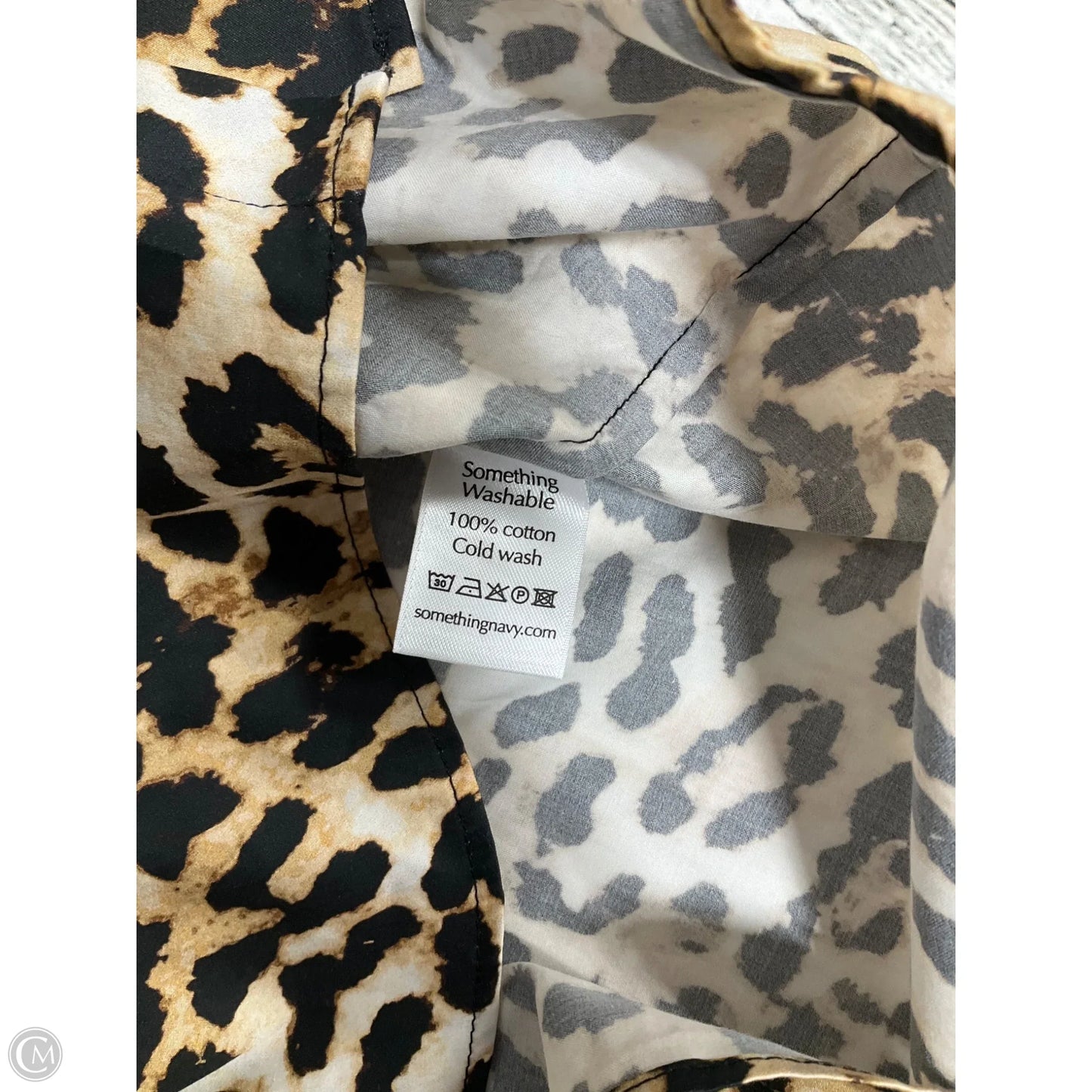 Top Long Sleeve By Something Navy In Animal Print, Size: S