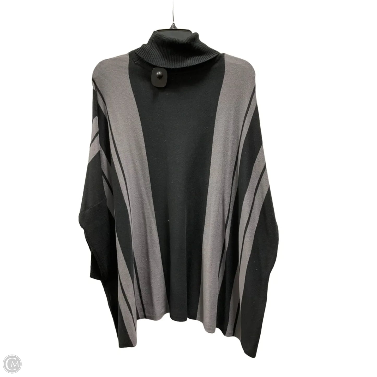 Top Long Sleeve By Morgan Taylor In Black & Grey, Size: L