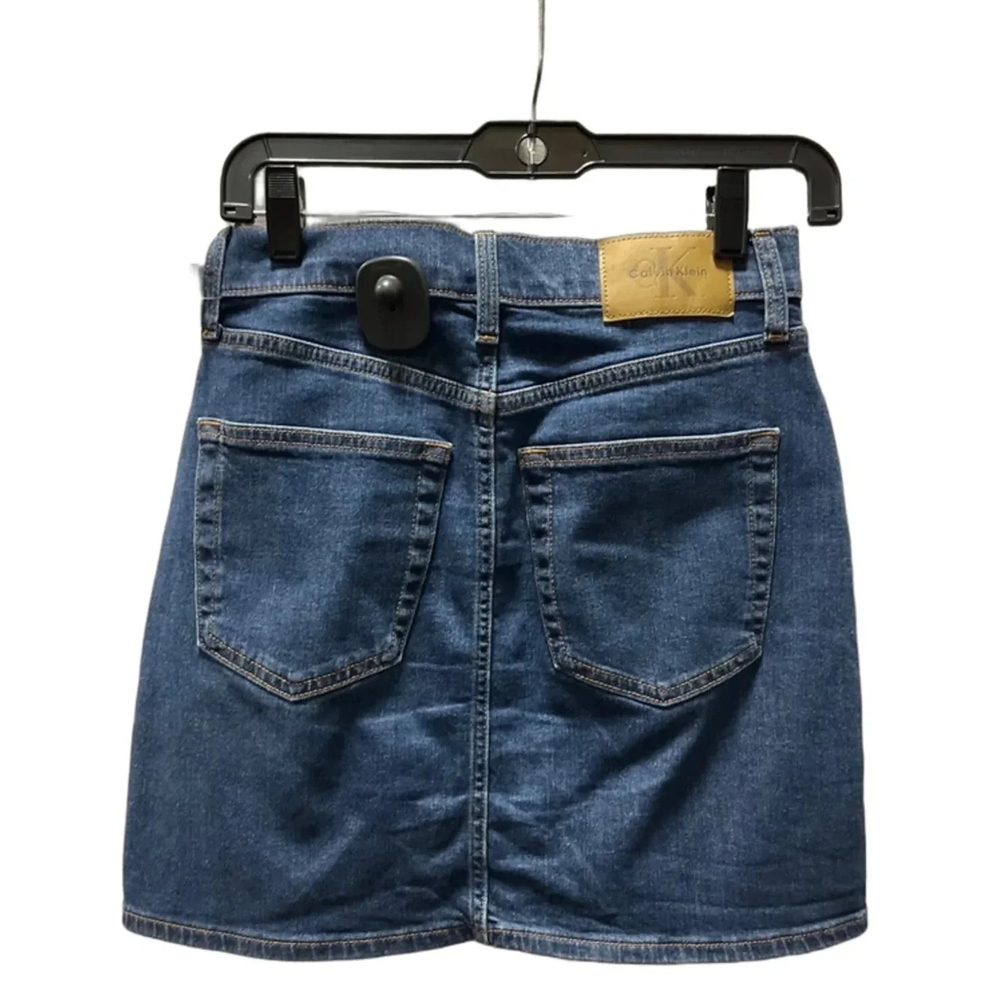 Skirt Mini & Short By Calvin Klein In Blue Denim, Size: 2