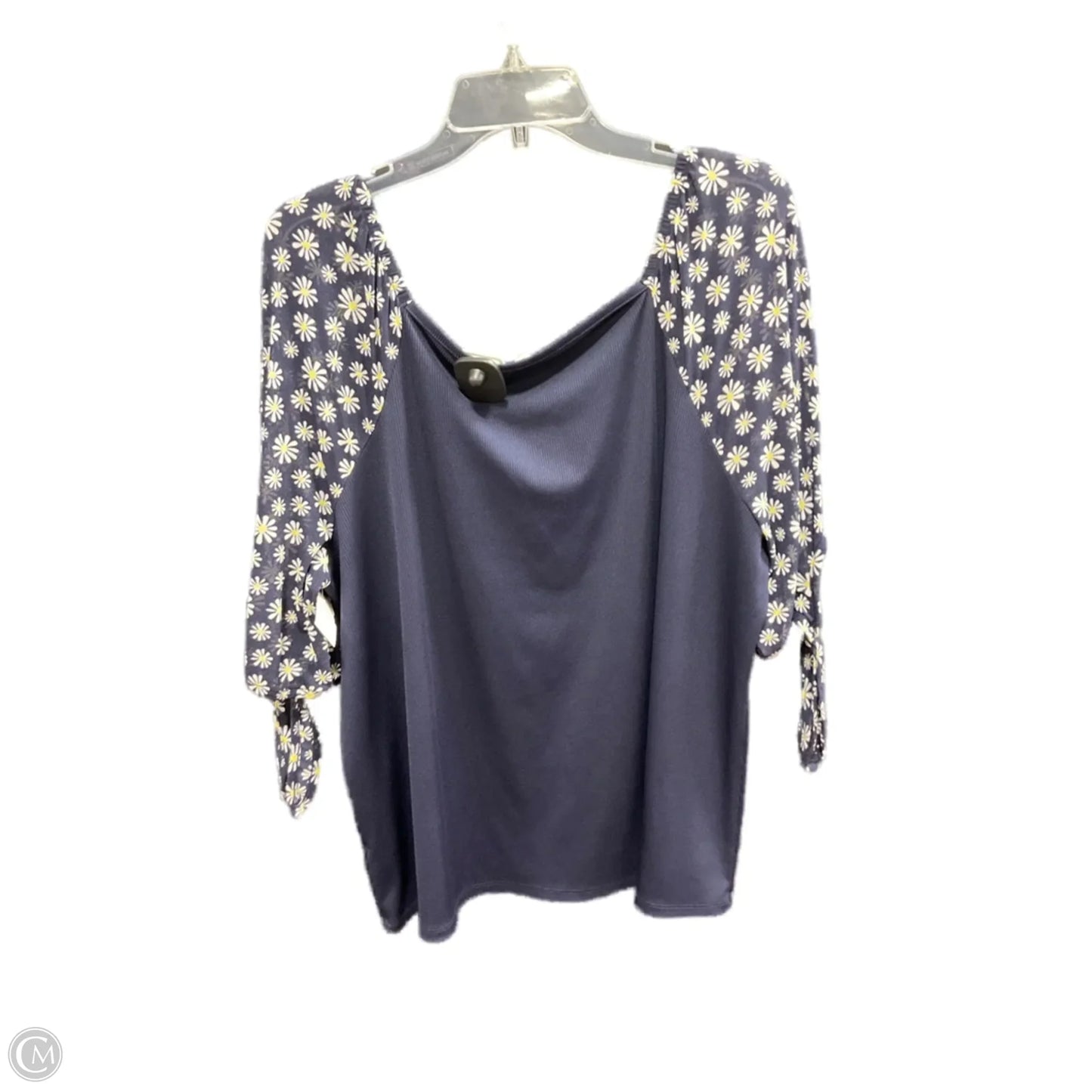 Top 3/4 Sleeve By Cato In Navy, Size: 18