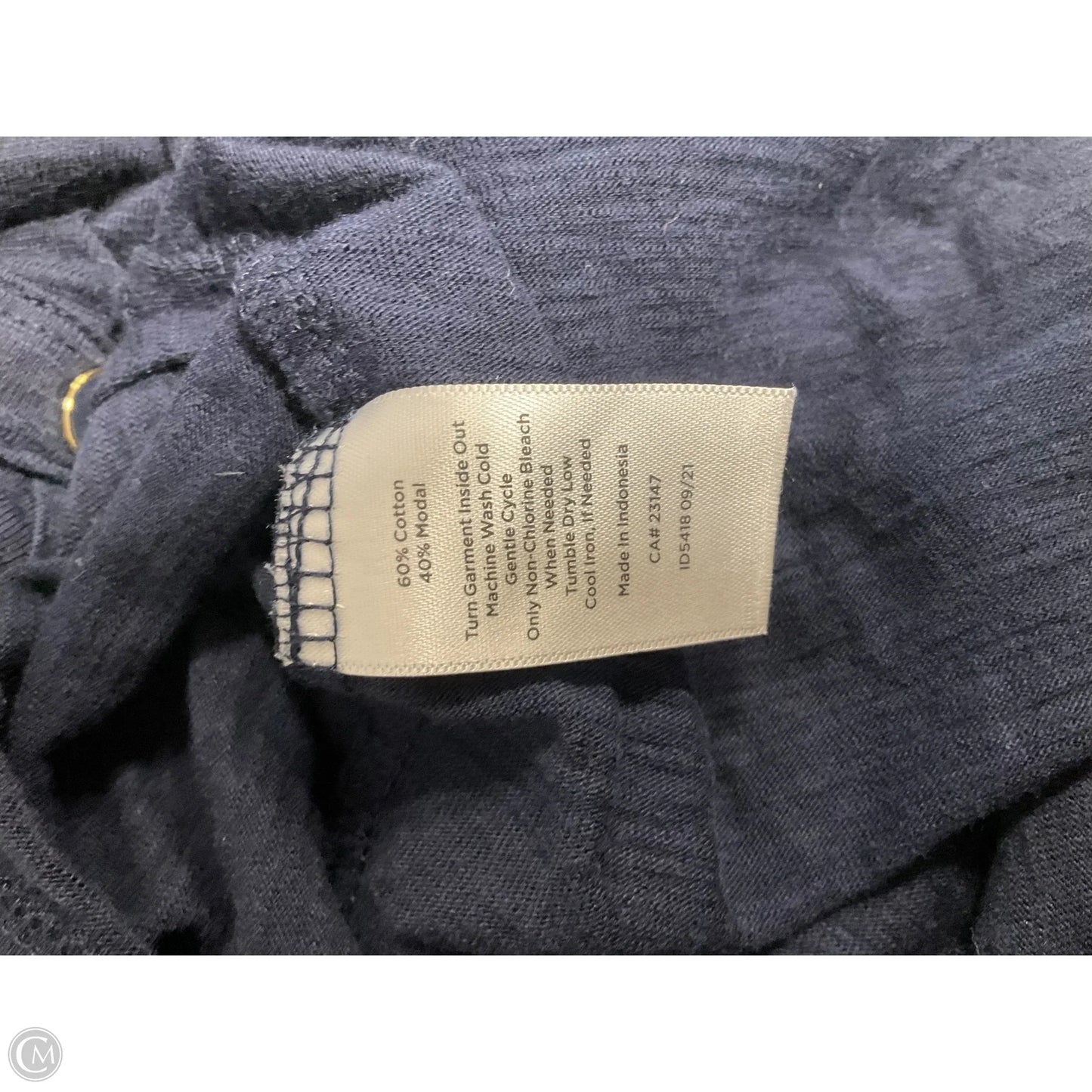 Top Short Sleeve By Talbots In Navy, Size: Mp