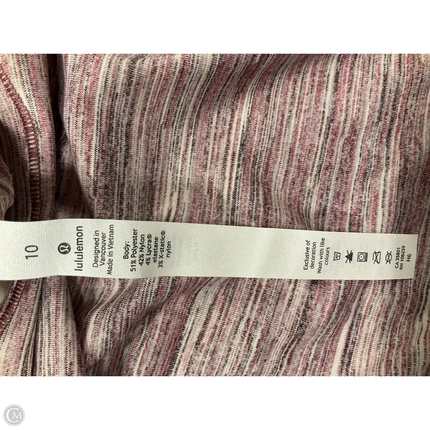 Athletic Top Short Sleeve By Lululemon In Pink, Size: 10