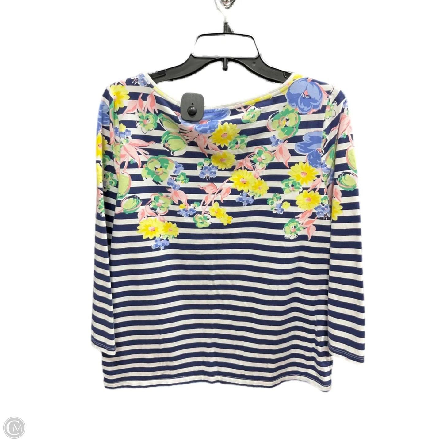 Top Long Sleeve By Talbots In Striped Pattern, Size: L