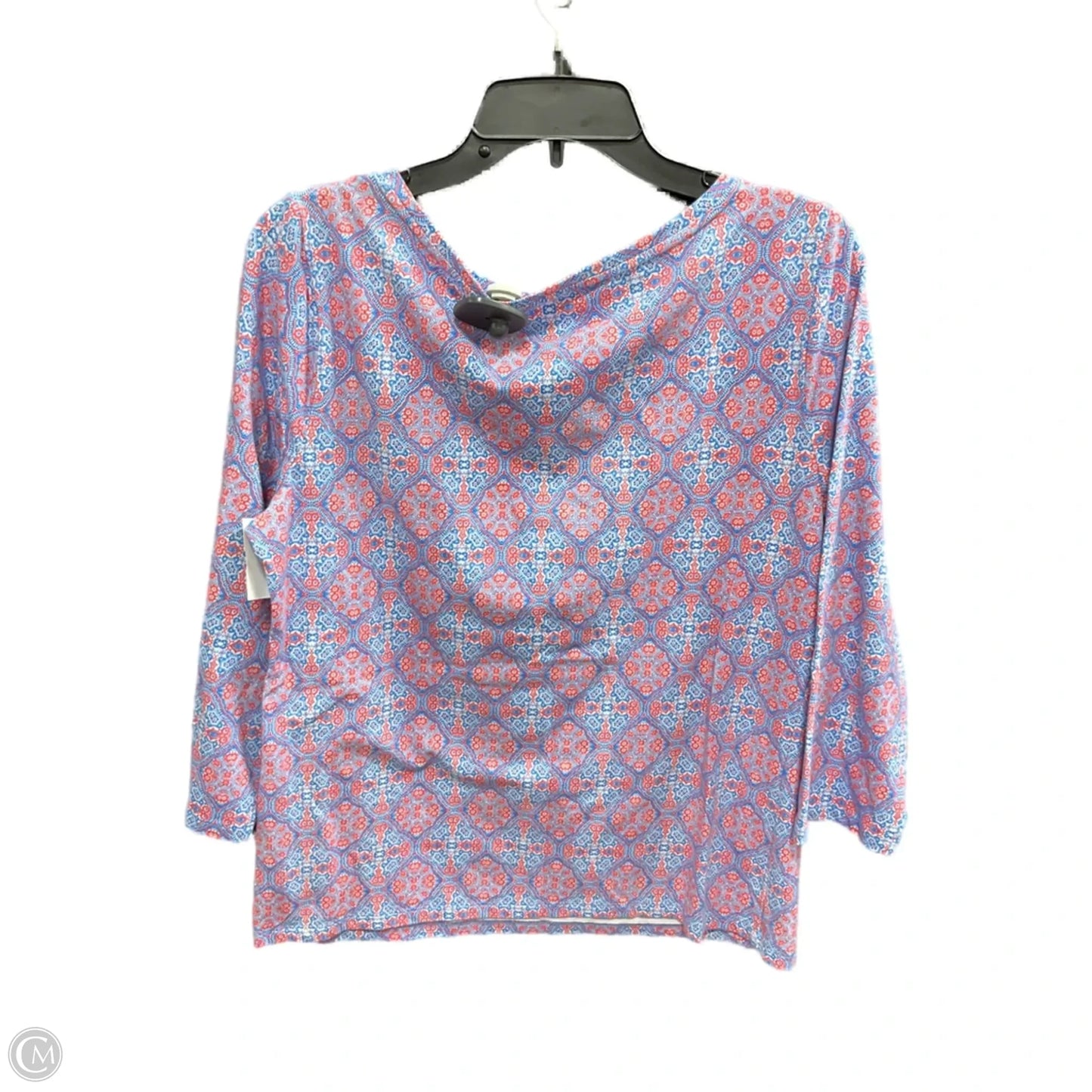 Top 3/4 Sleeve By Talbots In Blue & Orange, Size: L