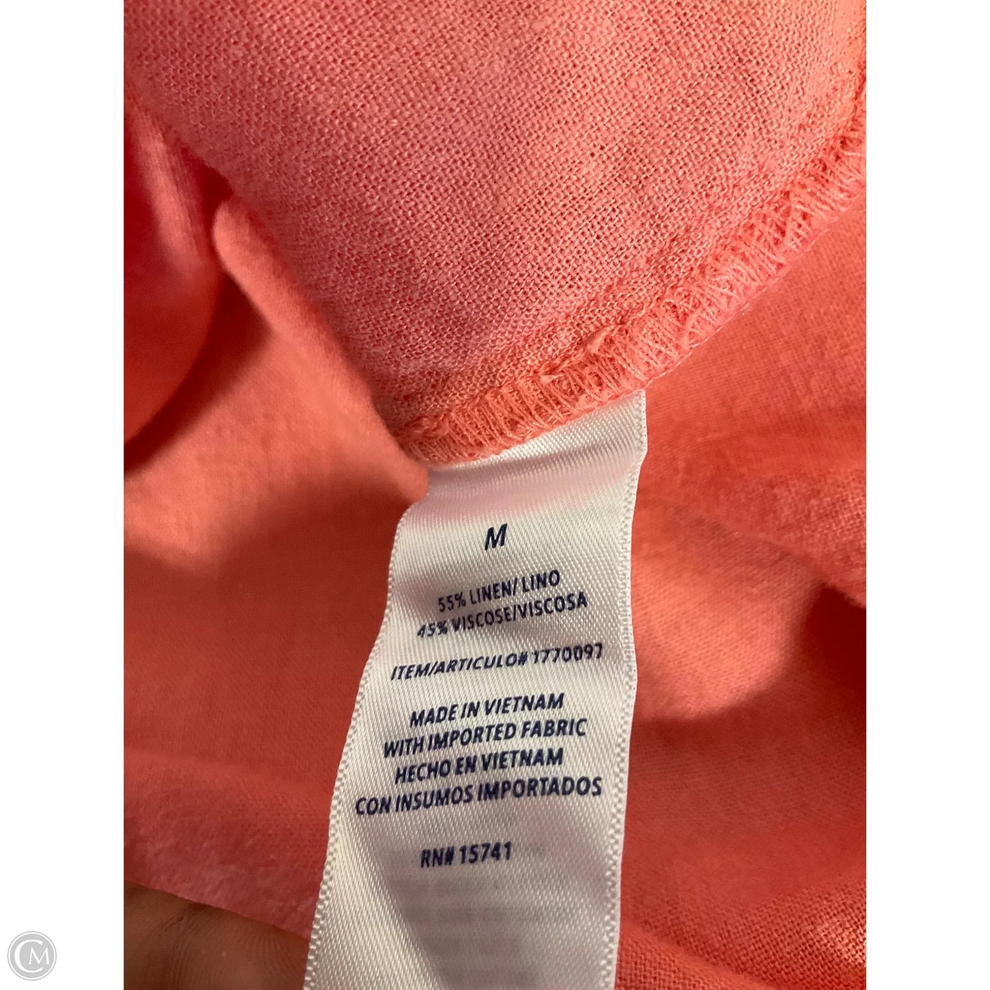 Top Short Sleeve By Splendid In Coral, Size: M