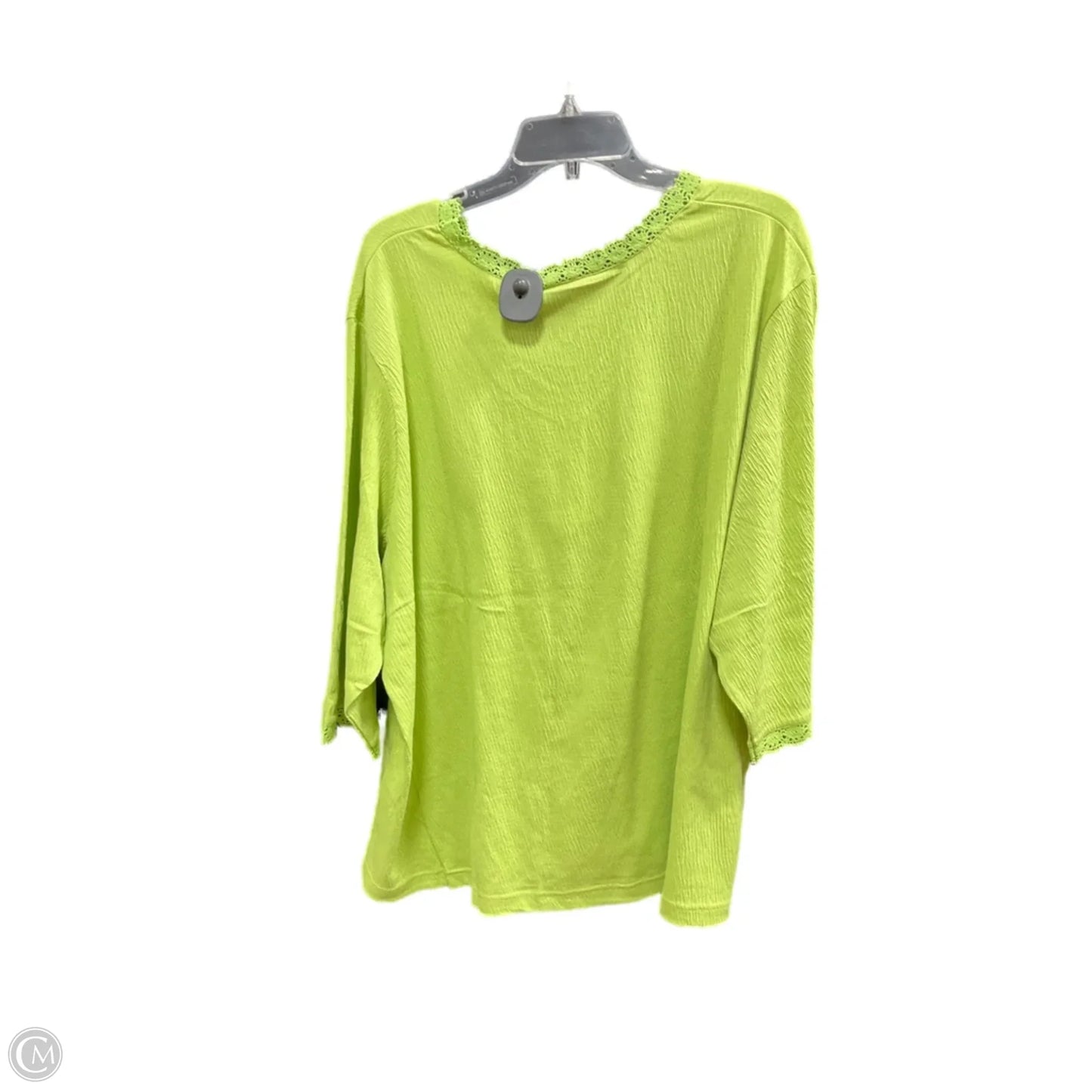Top 3/4 Sleeve By Denim And Company In Green, Size: 3x