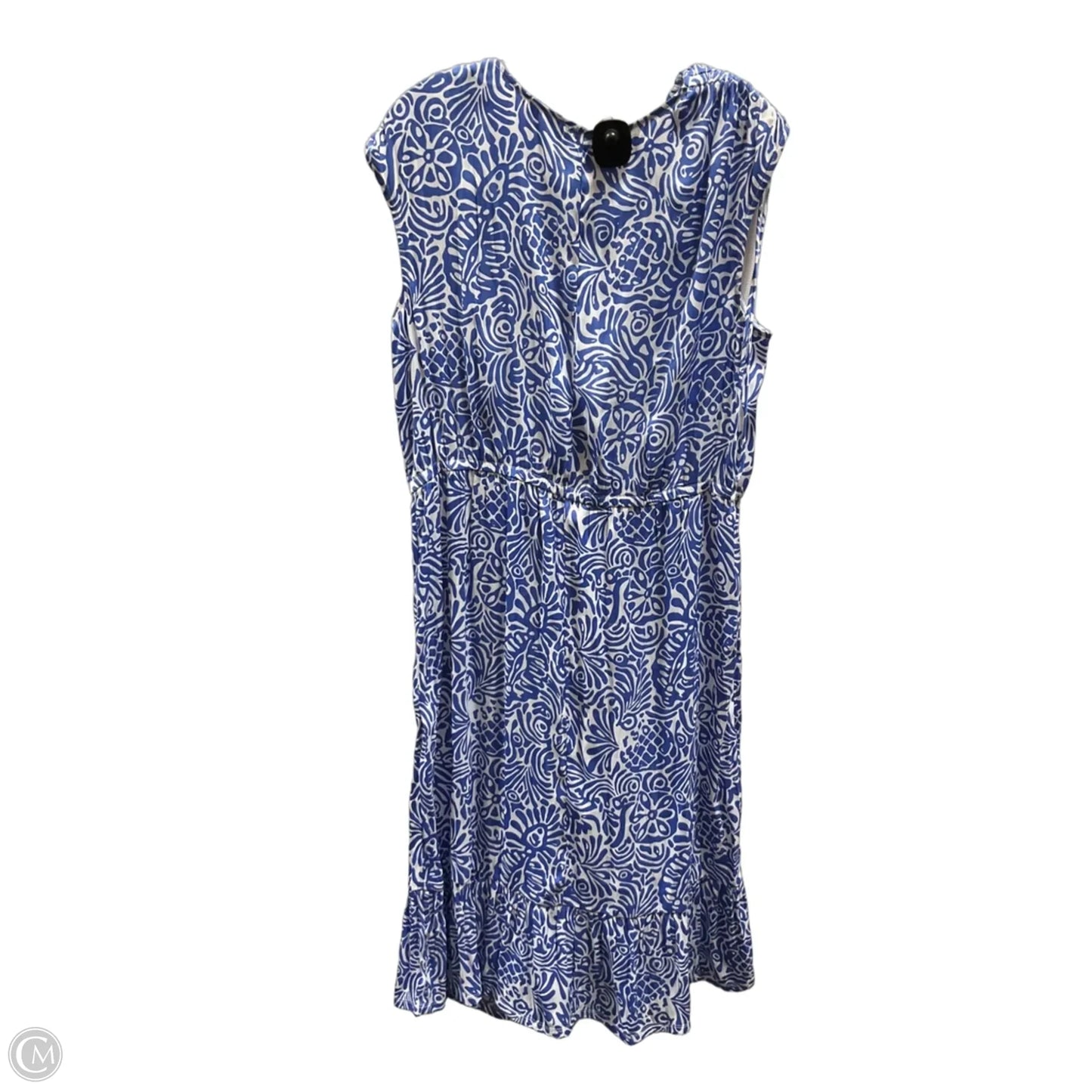 Dress Casual Midi By Loft In Blue & White, Size: Xl