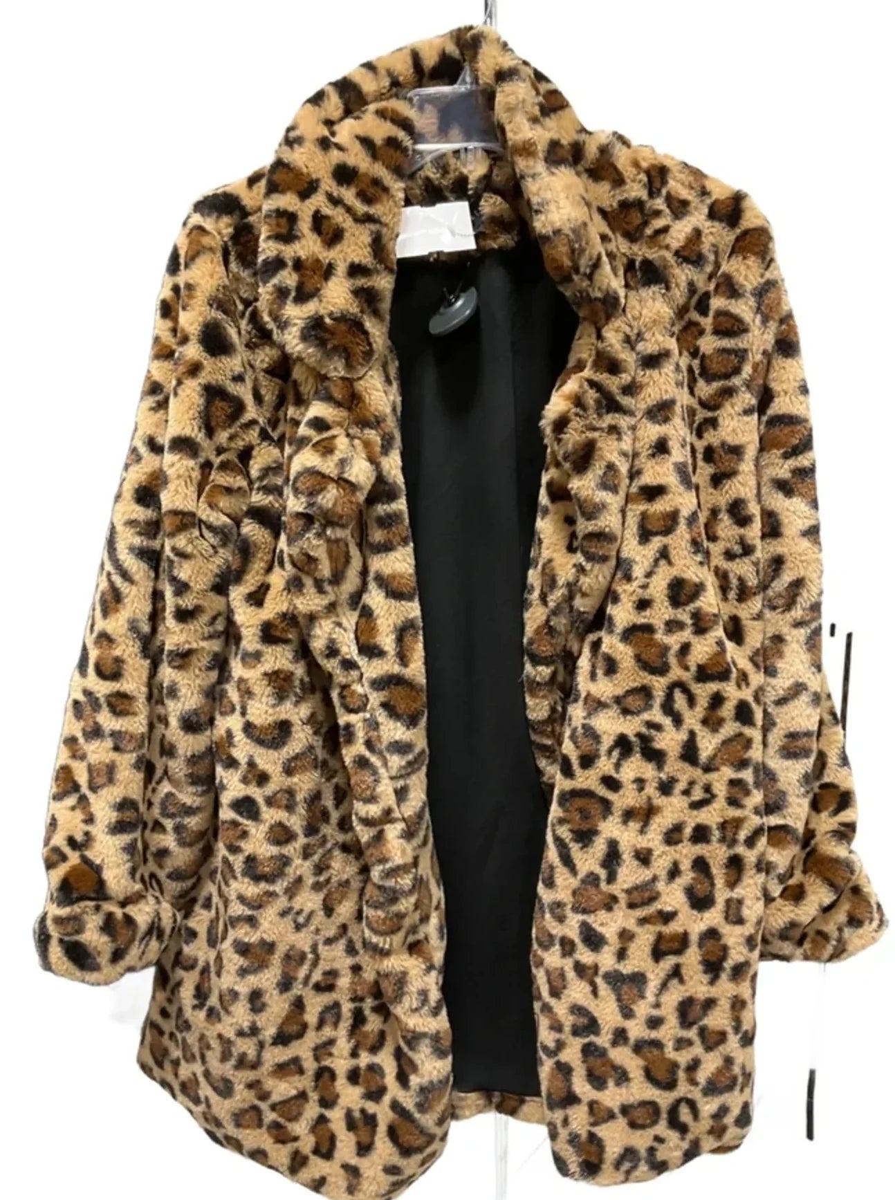 Jacket Faux Fur & Sherpa By Love Tree In Animal Print, Size: S