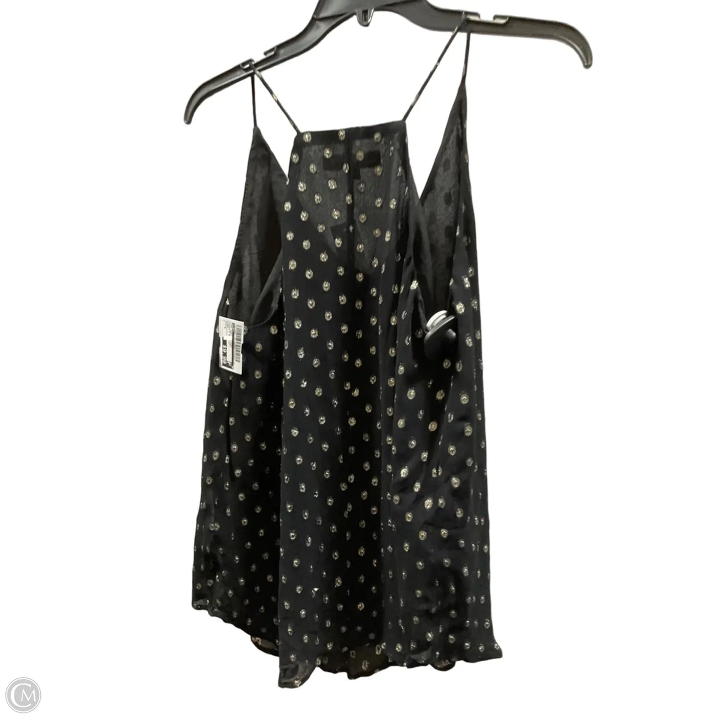 Top Cami By Loft In Black & Gold, Size: S