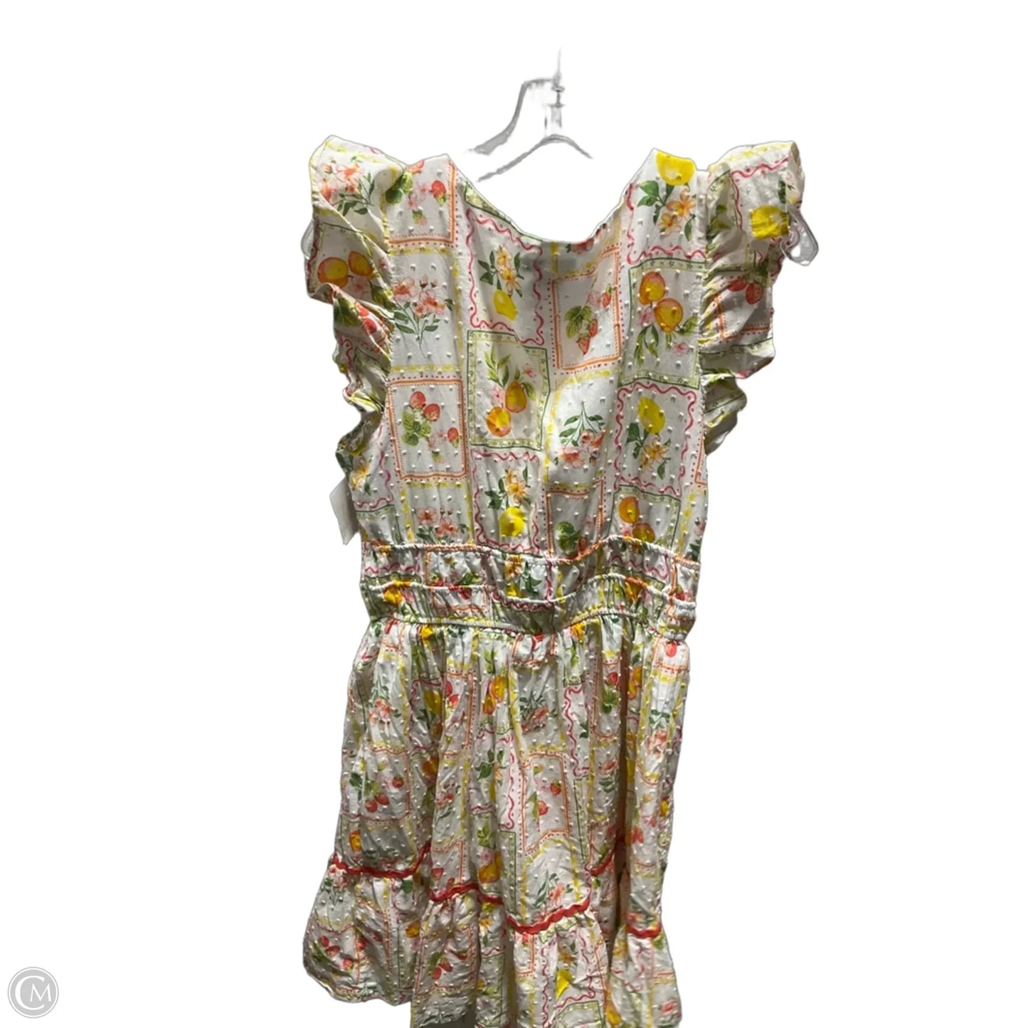 Dress Casual Midi By Rachel Zoe In White & Yellow, Size: 12