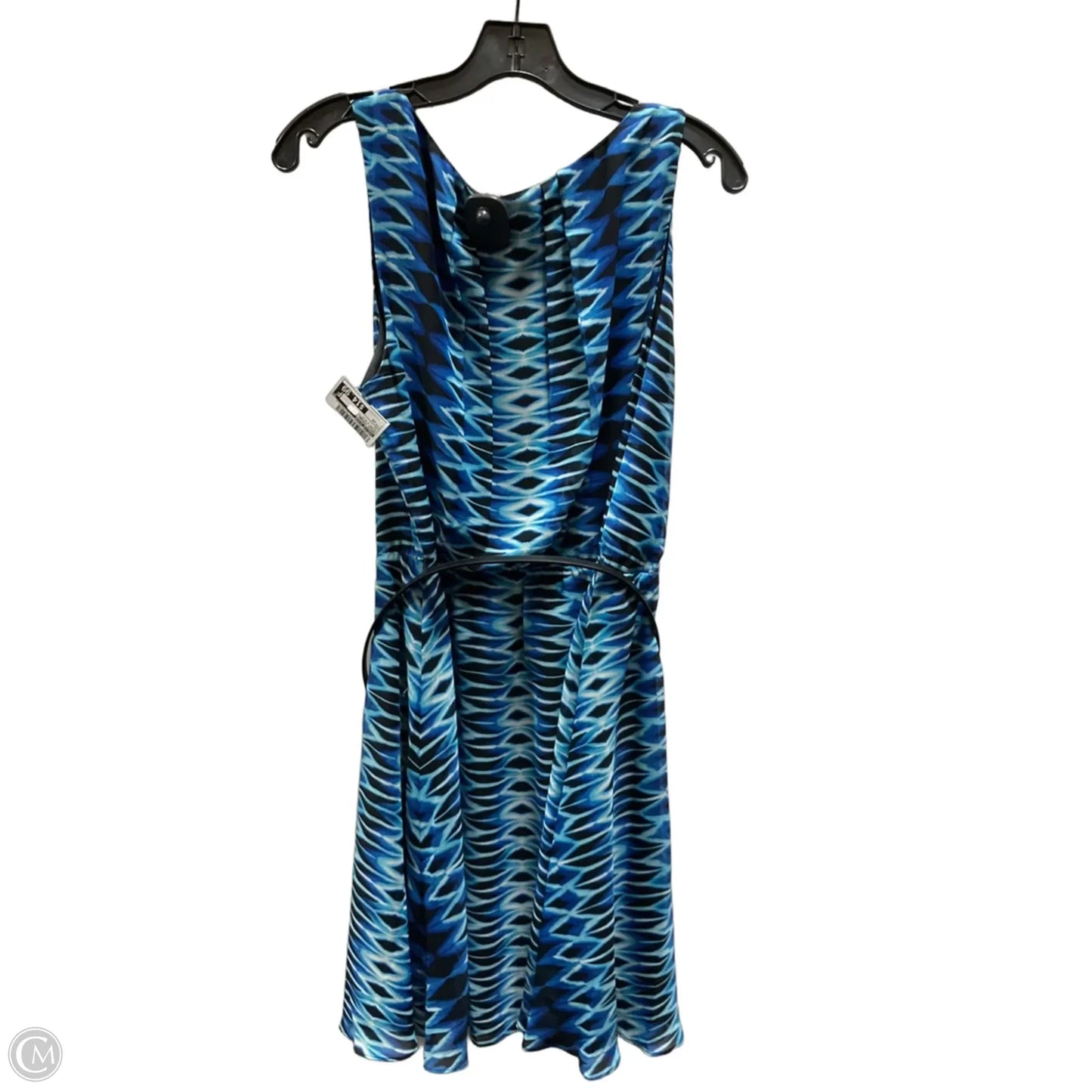 Dress Casual Midi By Calvin Klein In Black & Blue, Size: 14