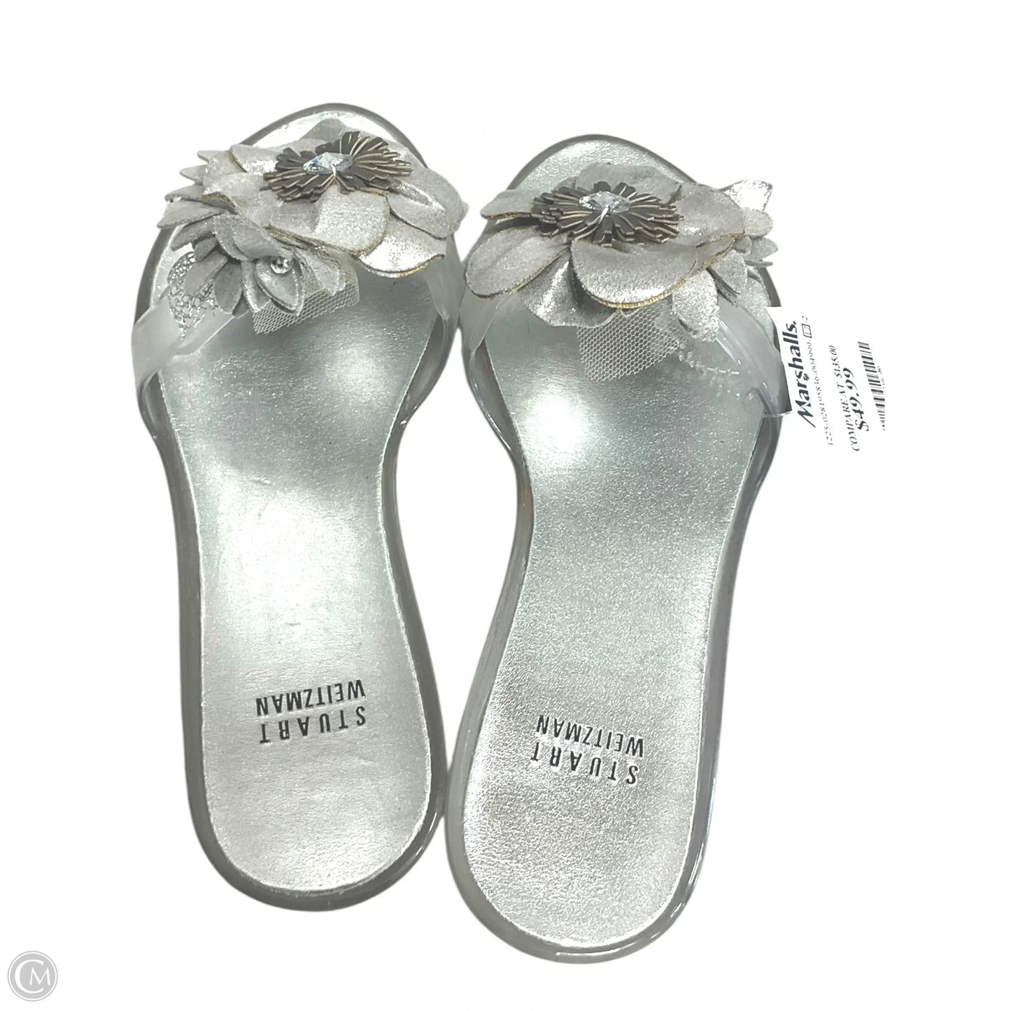 Sandals Designer By Stuart Weitzman In Silver, Size: 8