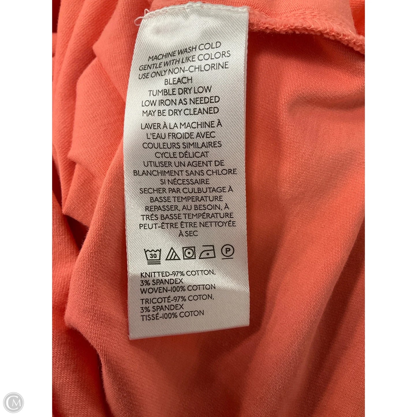 Top Short Sleeve By Anthropologie In Peach, Size: S