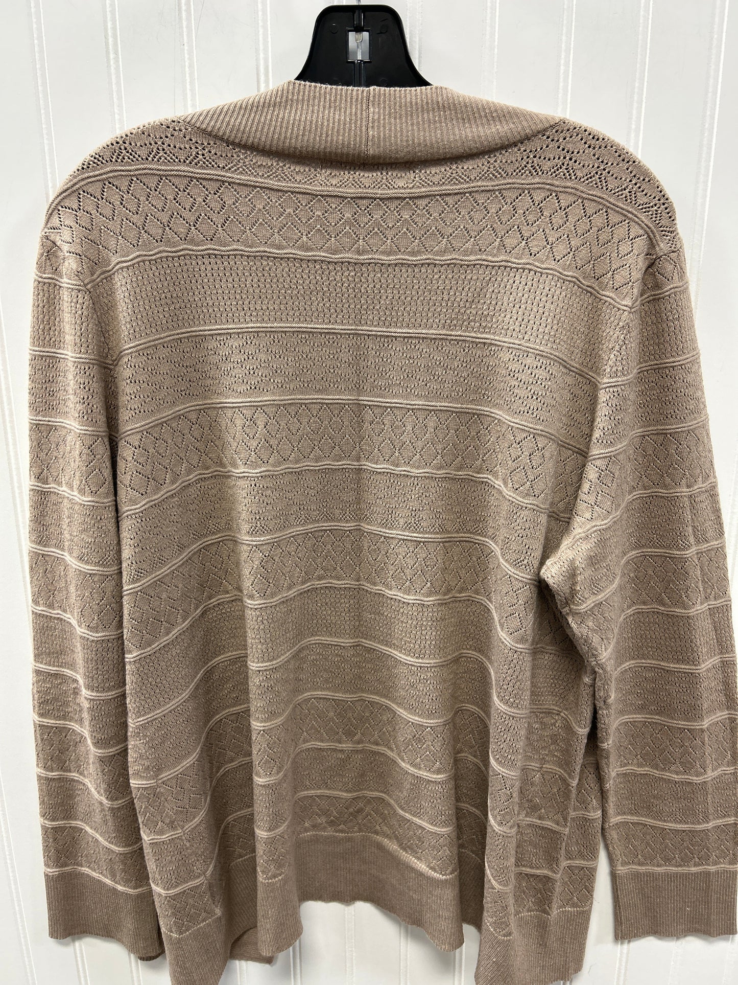 Cardigan By Karen Scott In Tan, Size:Xl