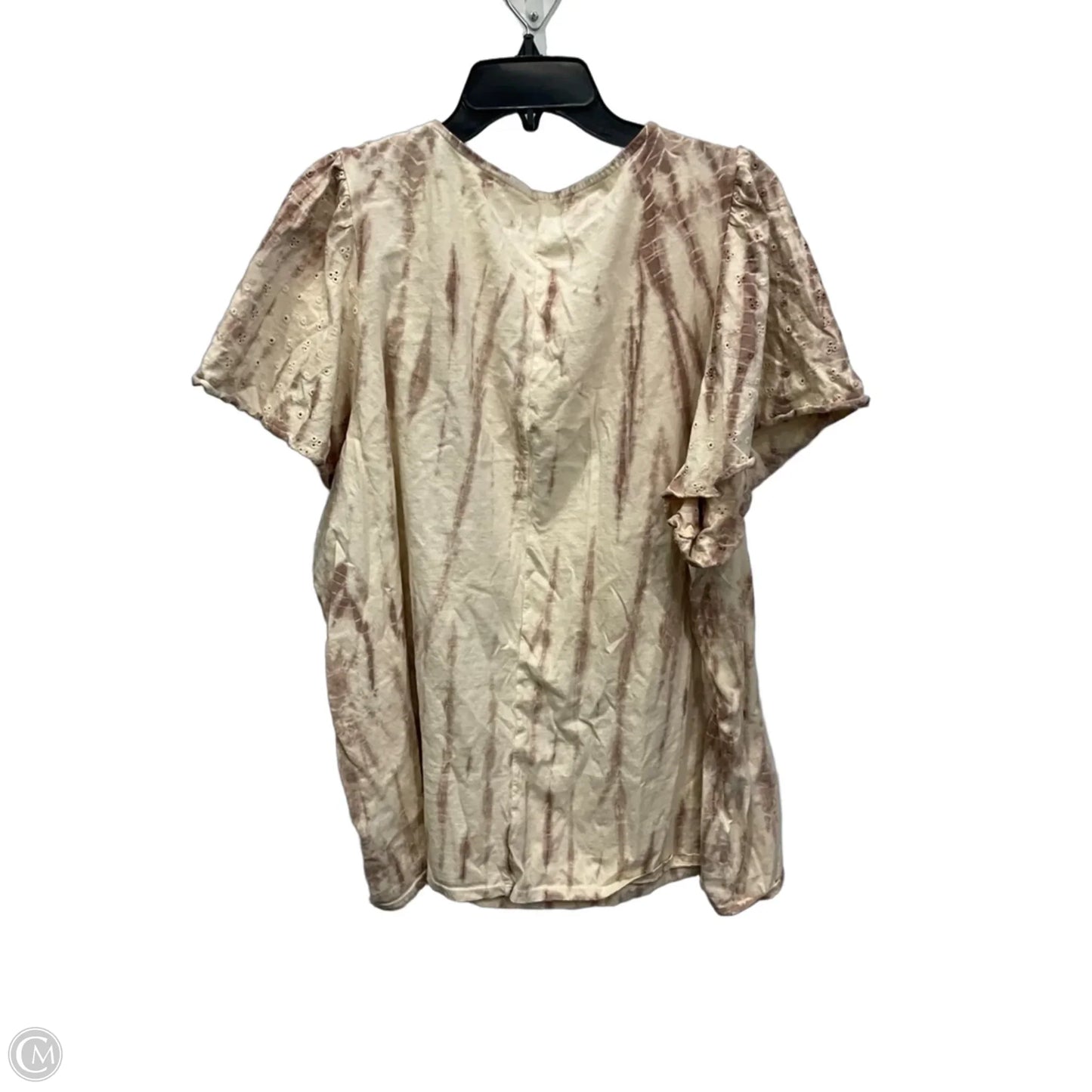 Top Short Sleeve By Lane Bryant In Cream, Size: 3x