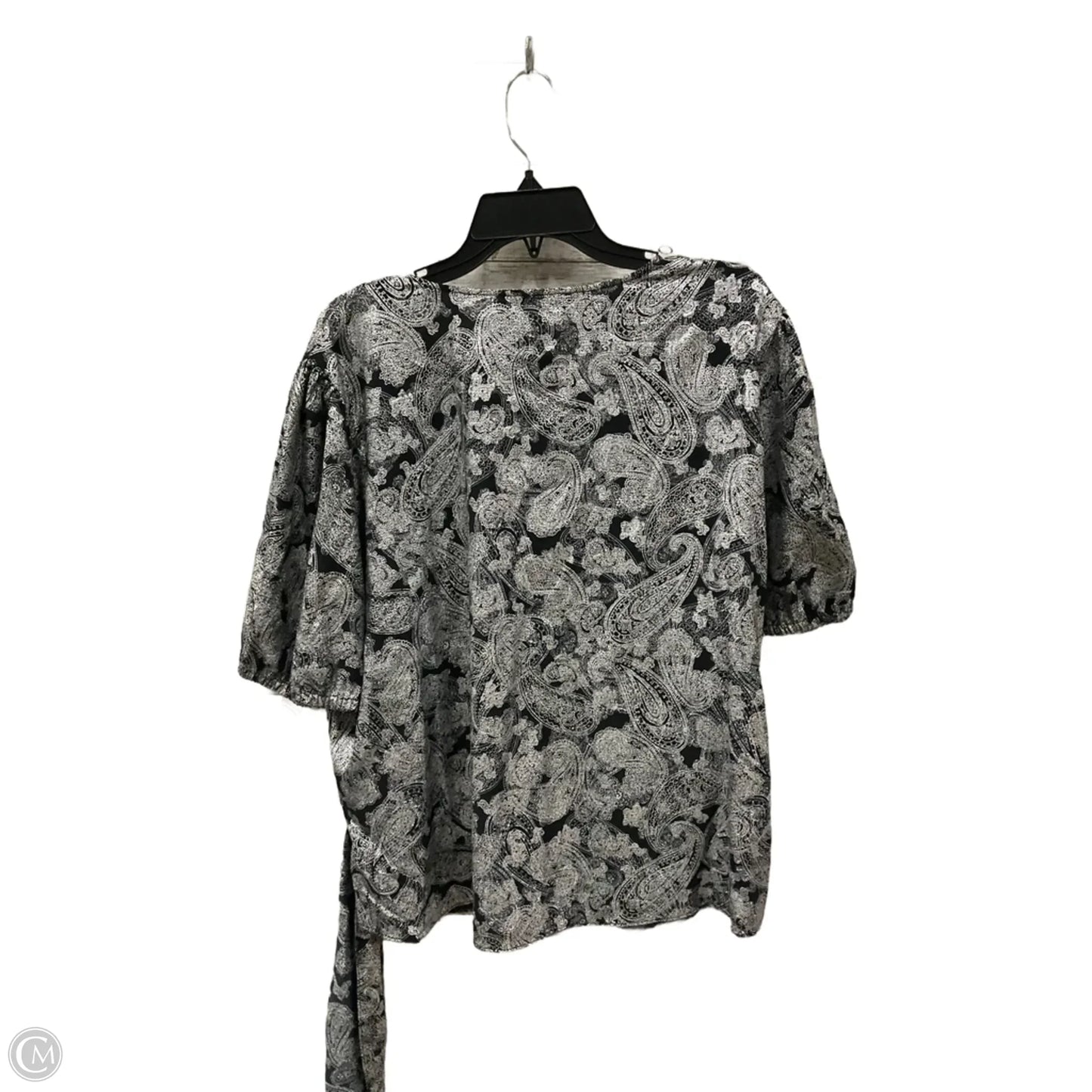 Top Short Sleeve By Michael By Michael Kors In Black & Silver, Size: 2x