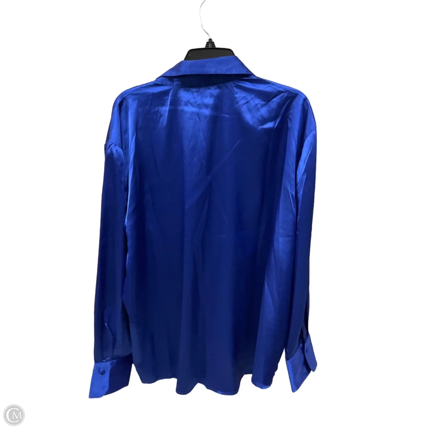 Blouse Long Sleeve By Fashion Nova In Blue, Size: 2x