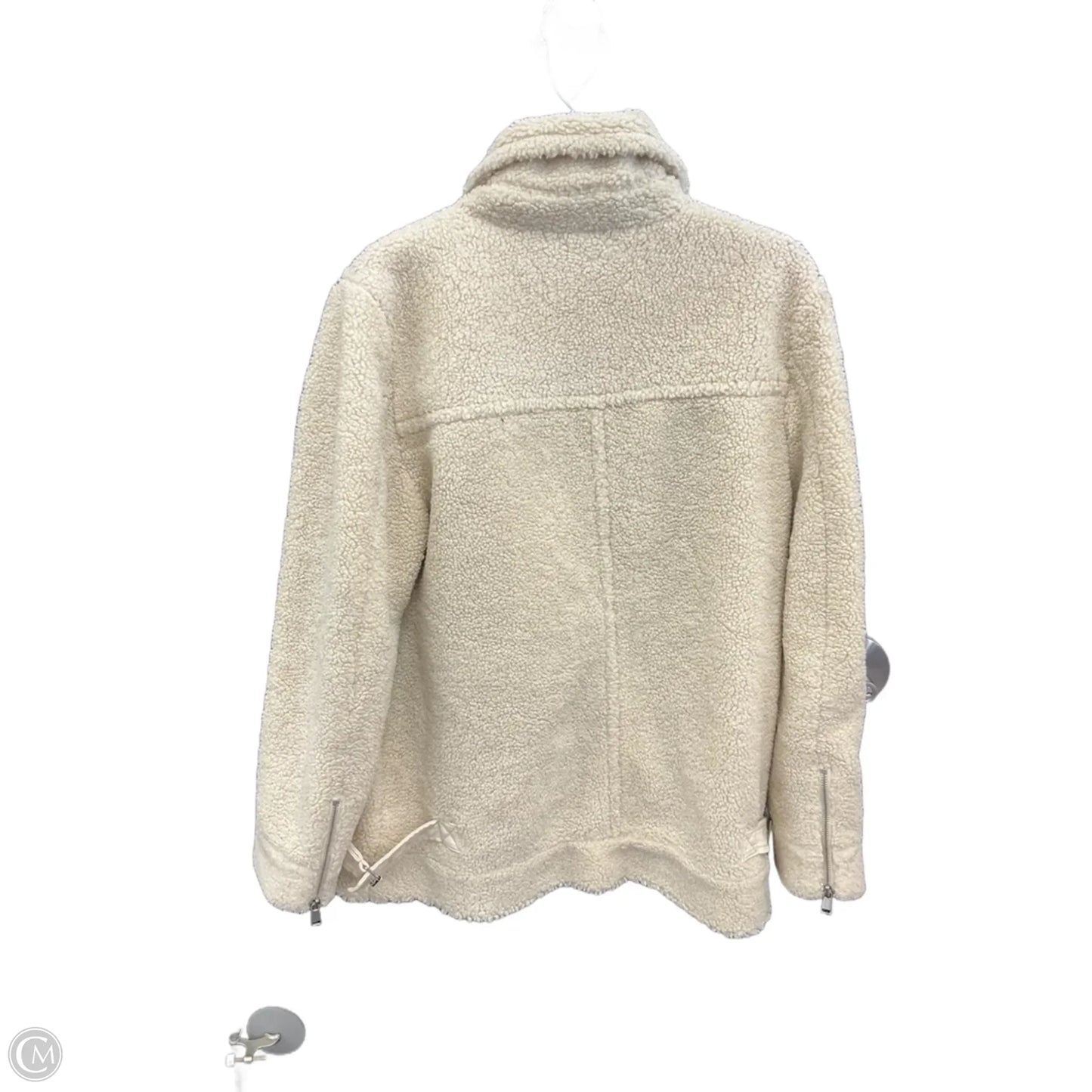 Coat Faux Fur & Sherpa By Loft In Cream, Size: M