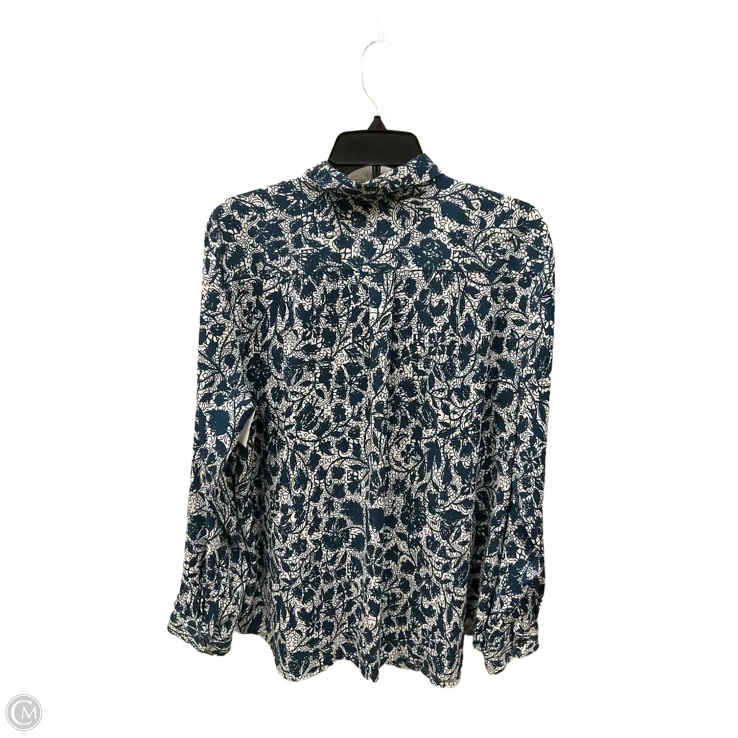 Blouse Long Sleeve By Ann Taylor In Blue, Size: Xl