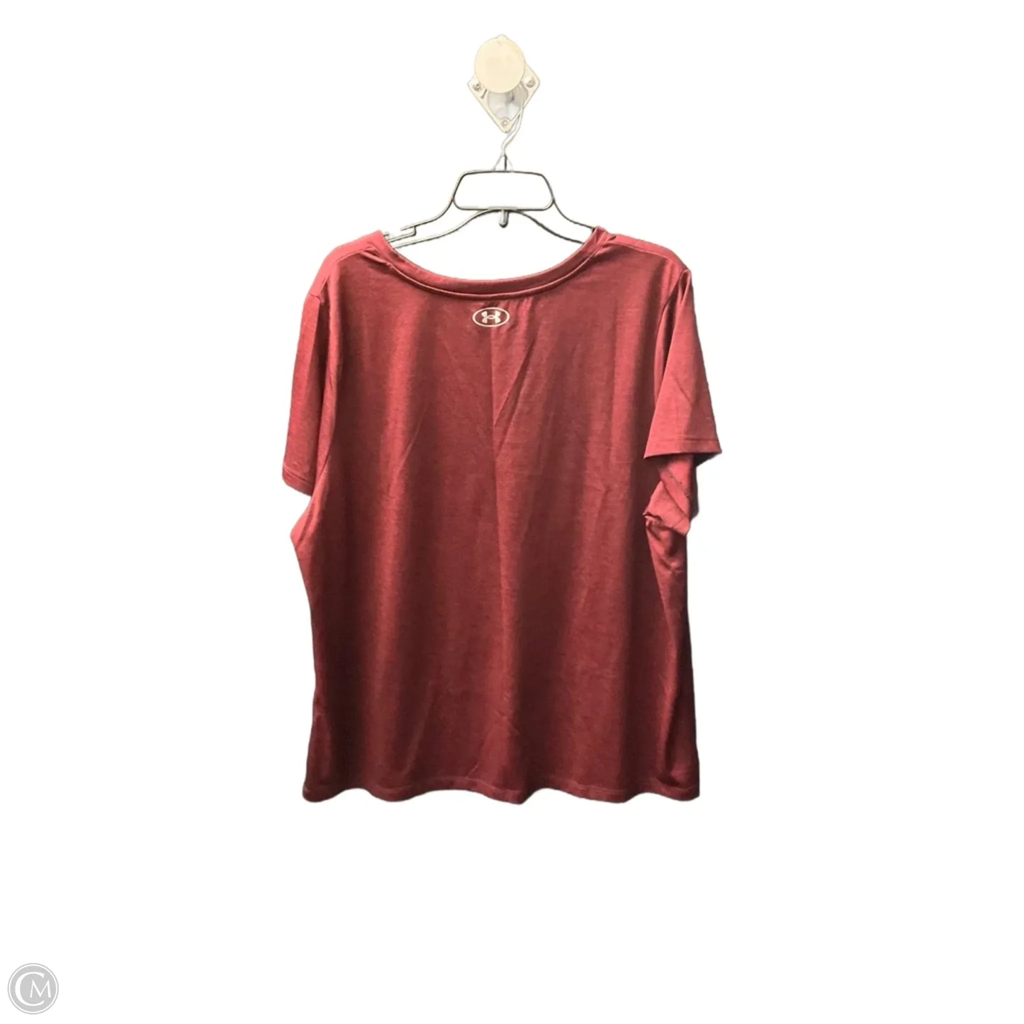 Athletic Top Short Sleeve By Under Armour In Red, Size: 2x