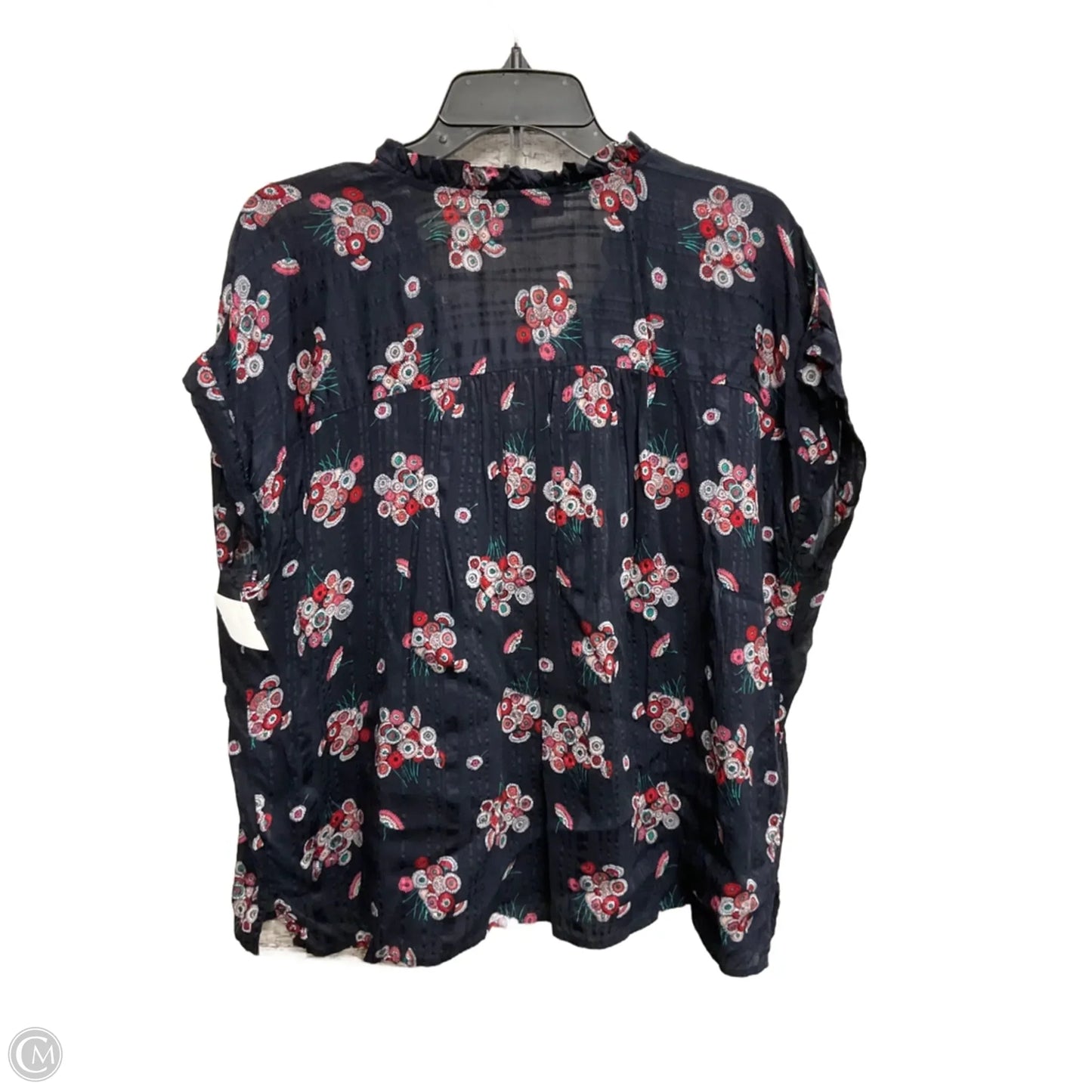 Top Short Sleeve By Loft In Navy, Size: Xl