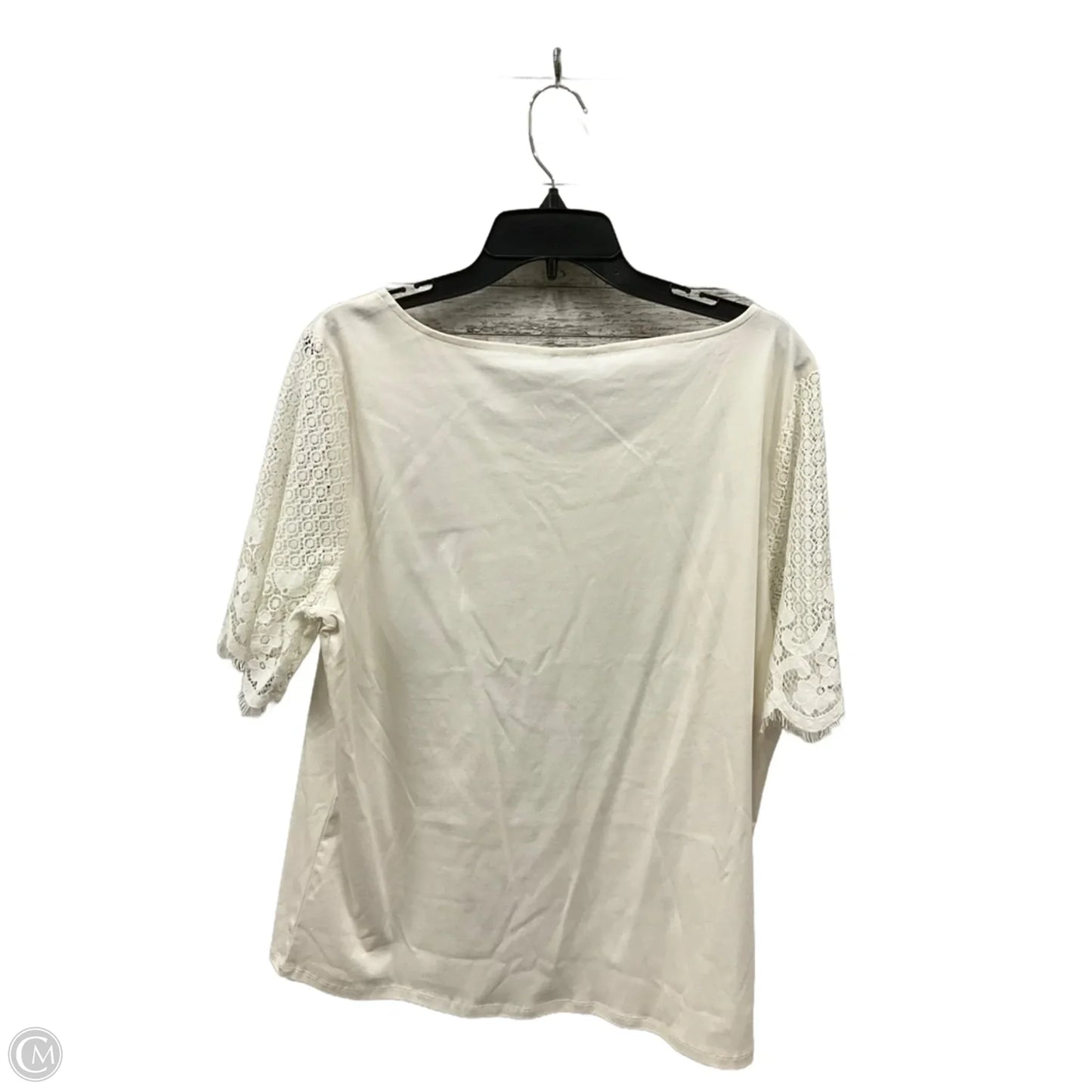 Top Short Sleeve By Ann Taylor In Cream, Size: Xl