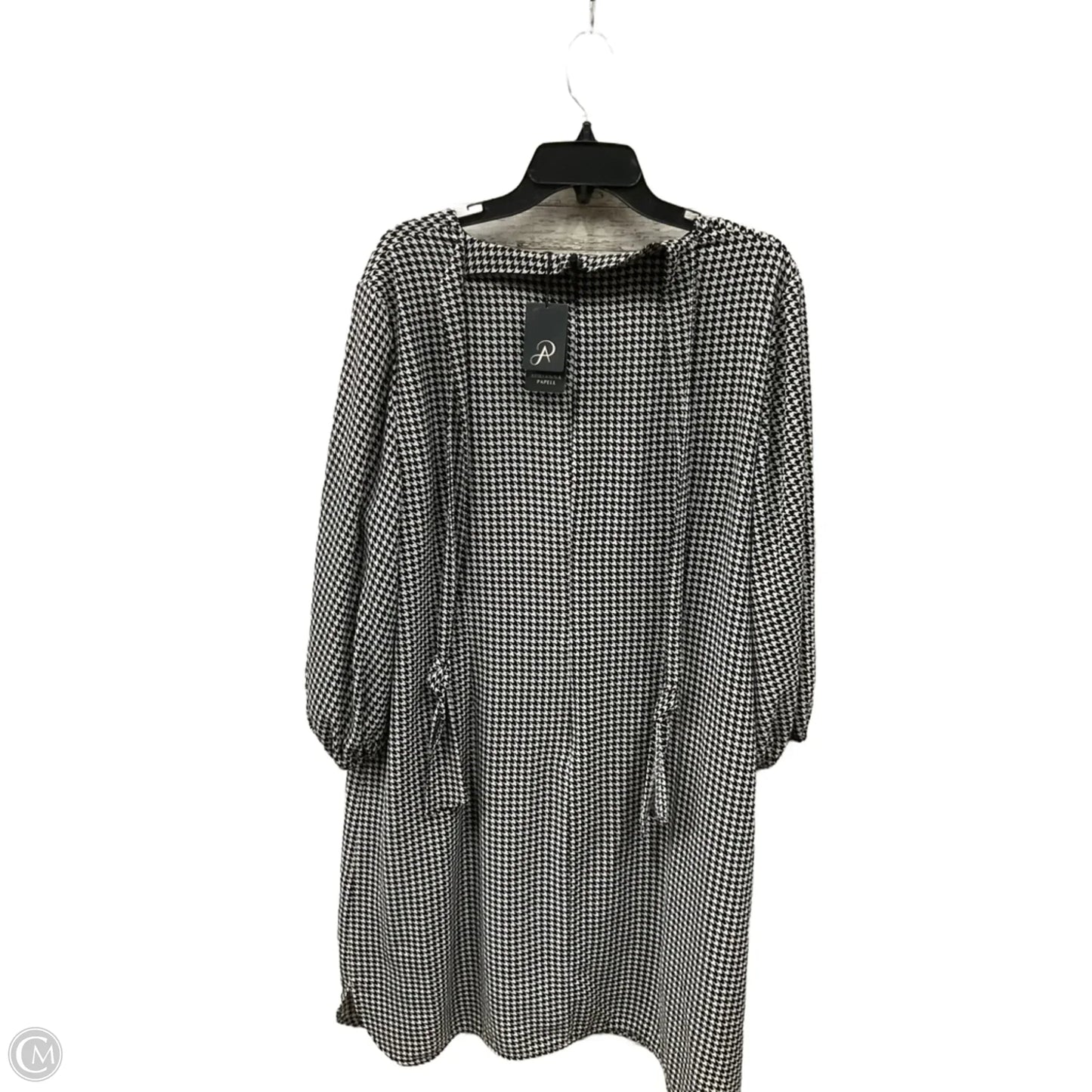 Dress Casual Midi By Adrianna Papell In Black & White, Size: L