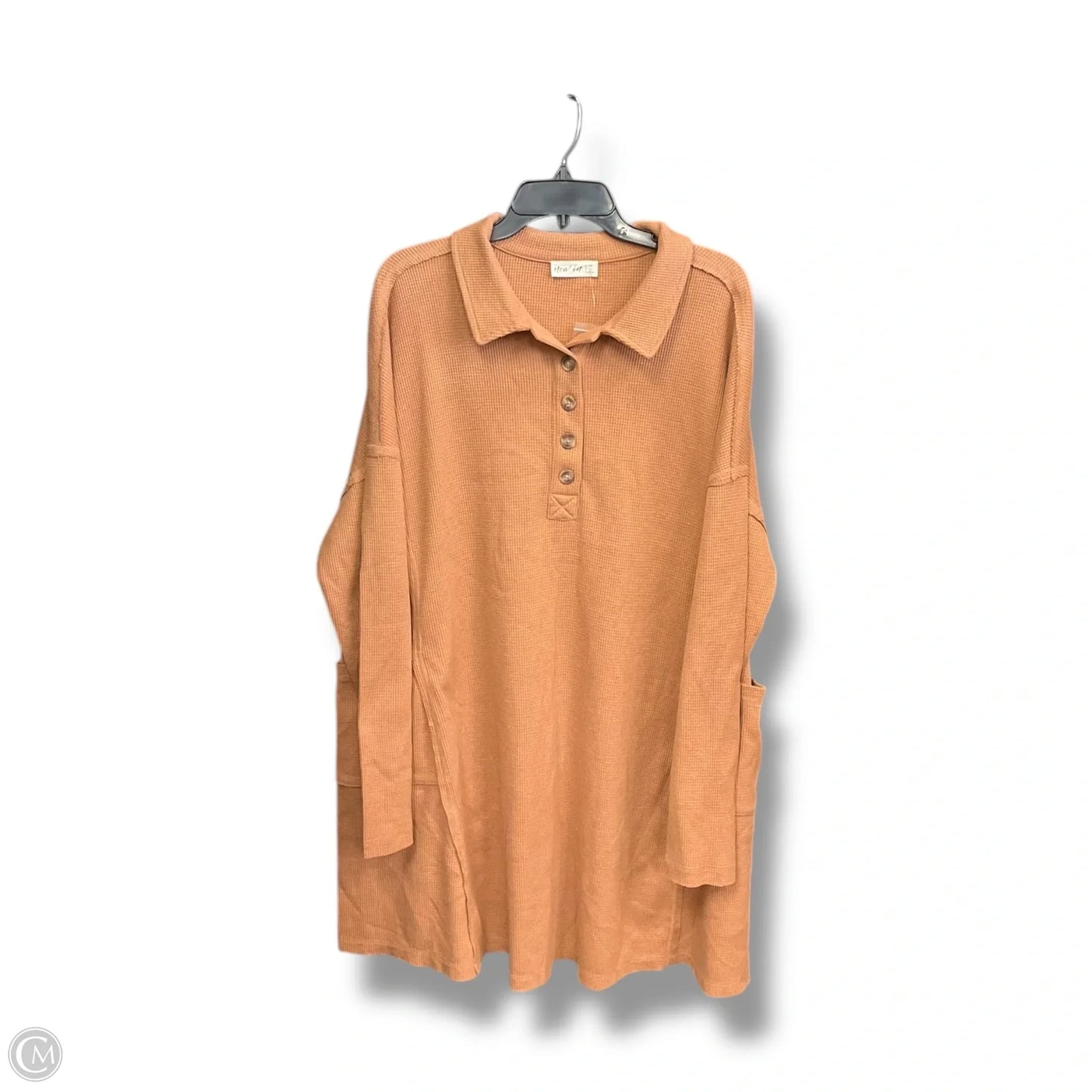 Tunic Long Sleeve By New In In Brown, Size: 1x